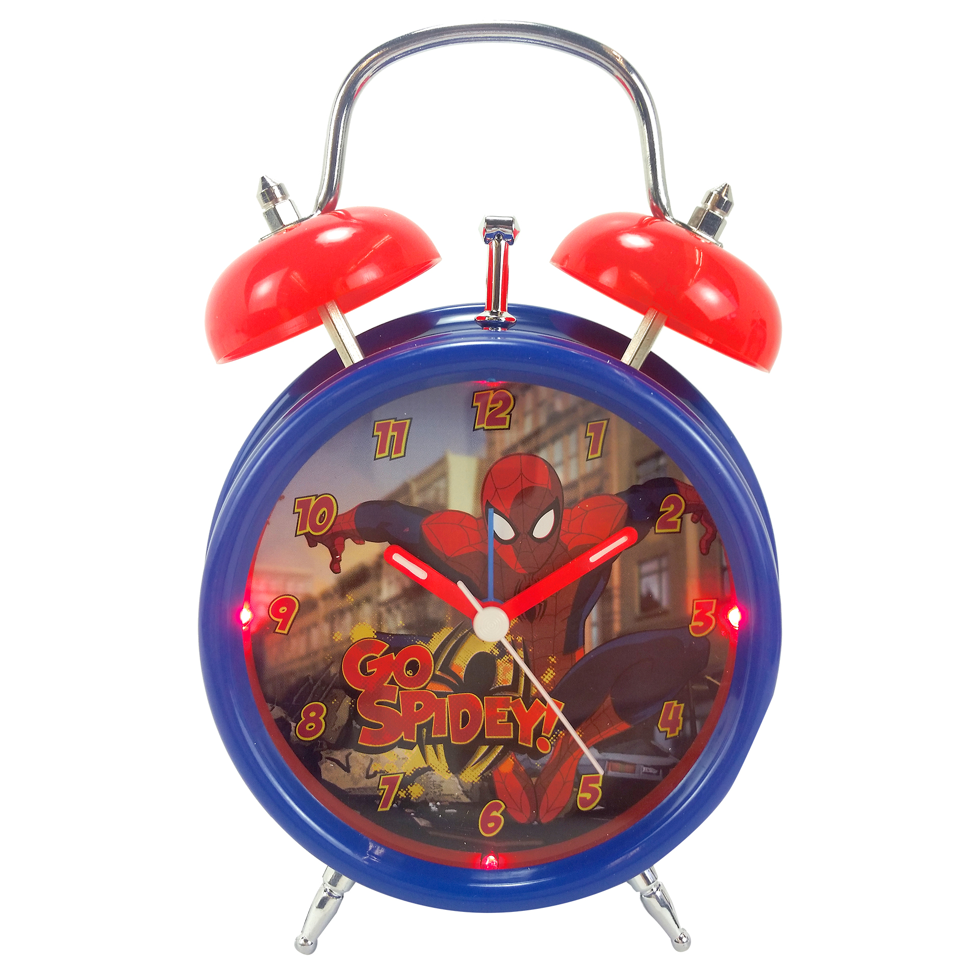 Disney Spiderman Light Up Quartz Analog Twin Bell Alarm