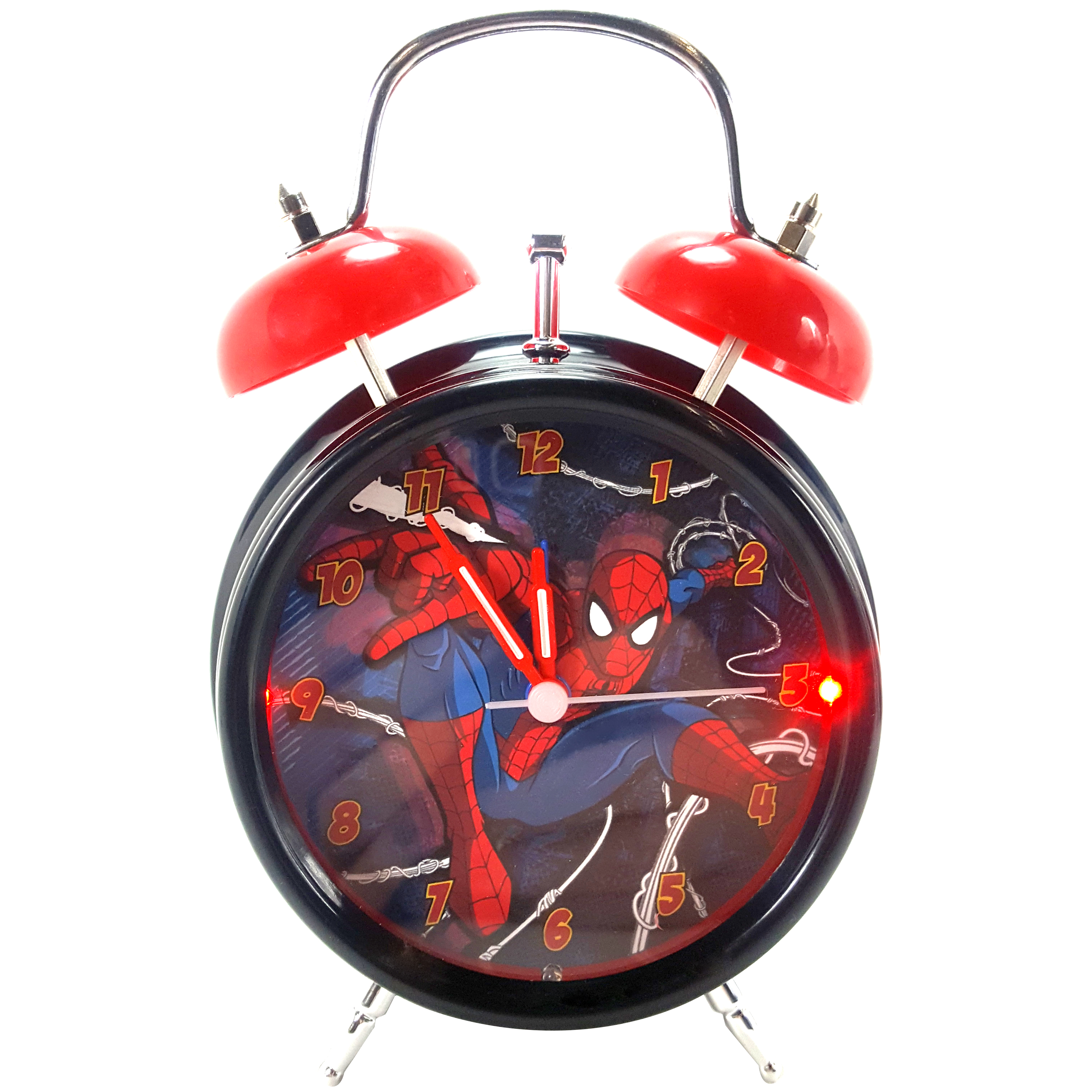 Marvel SMC500 SpiderMan Lite Up Faux Twin Bell Alarm Clock