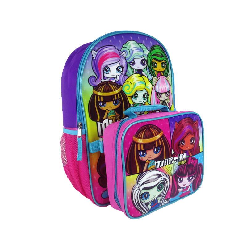 Monster High Kids Backpack with Lunch Bag, Pink Monster High Kids Backpack with Lunch Bag, Pink