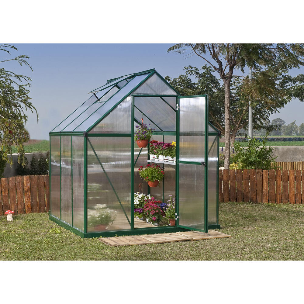 Palram HG5006G Mythos Series 6' x 6' Greenhouse - Green