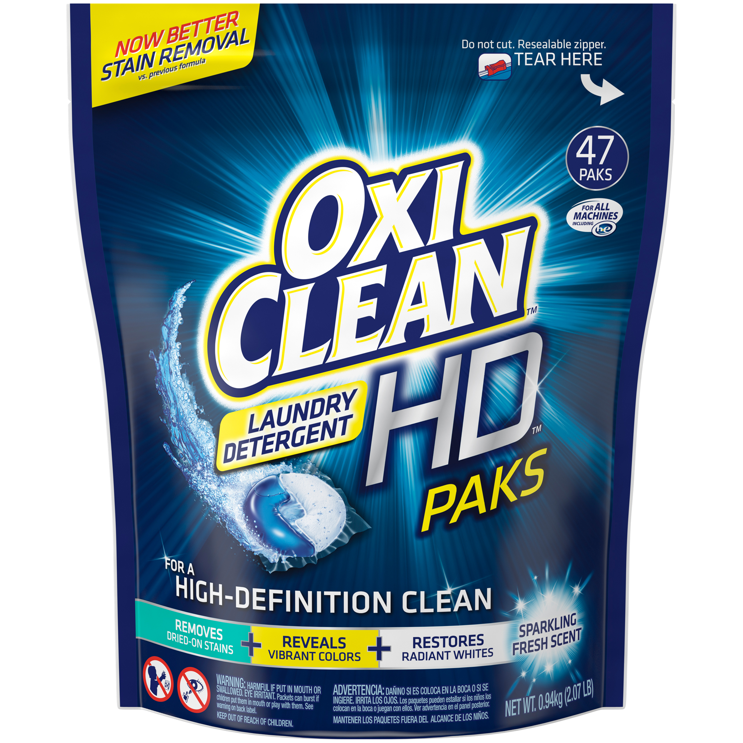 Oxi Clean Sparkling Fresh Scent HD Paks Laundry Detergent 47 CT Shop