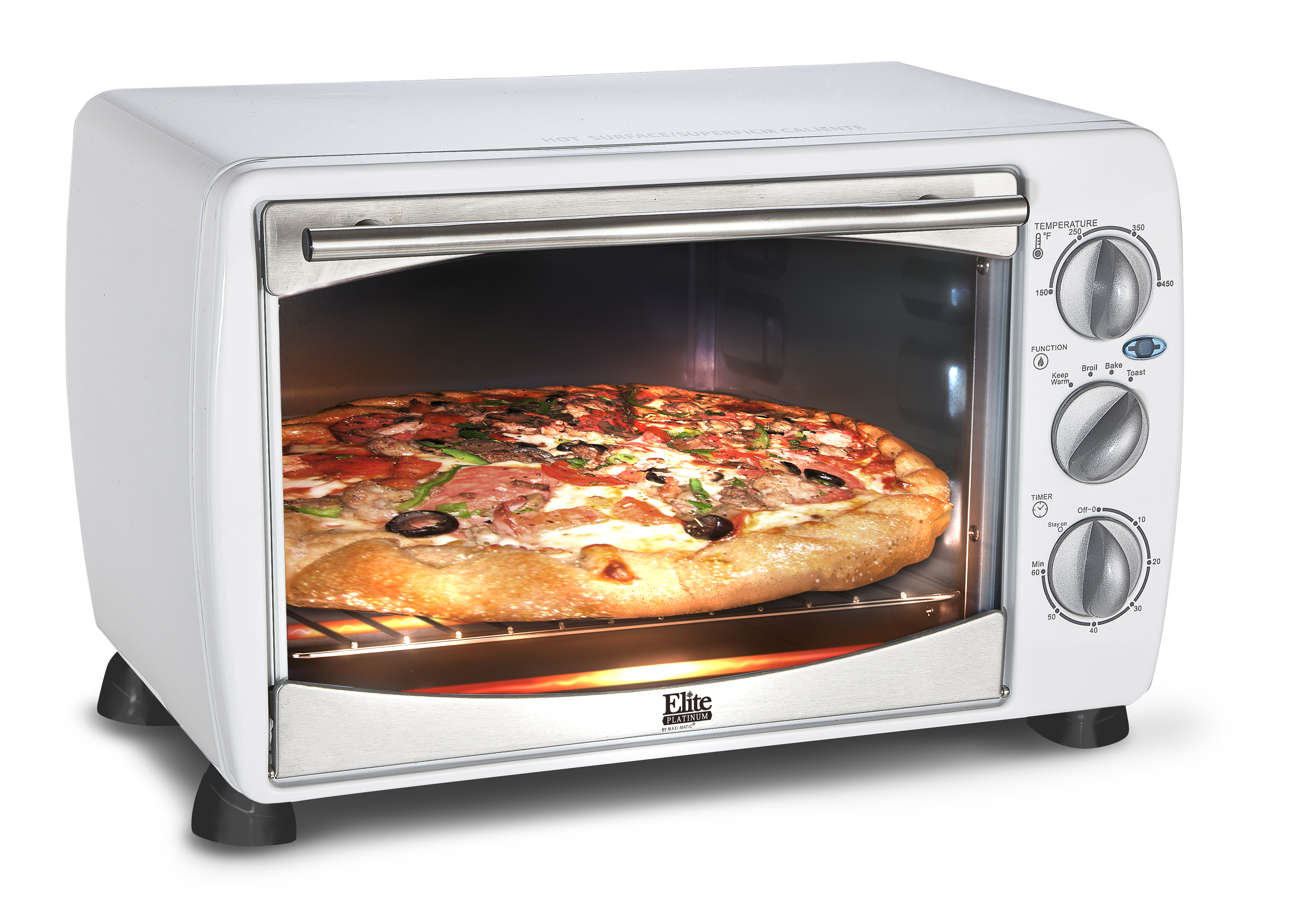 Elite Platinum 6 Slice Toaster Oven Broiler - ETO-180W
