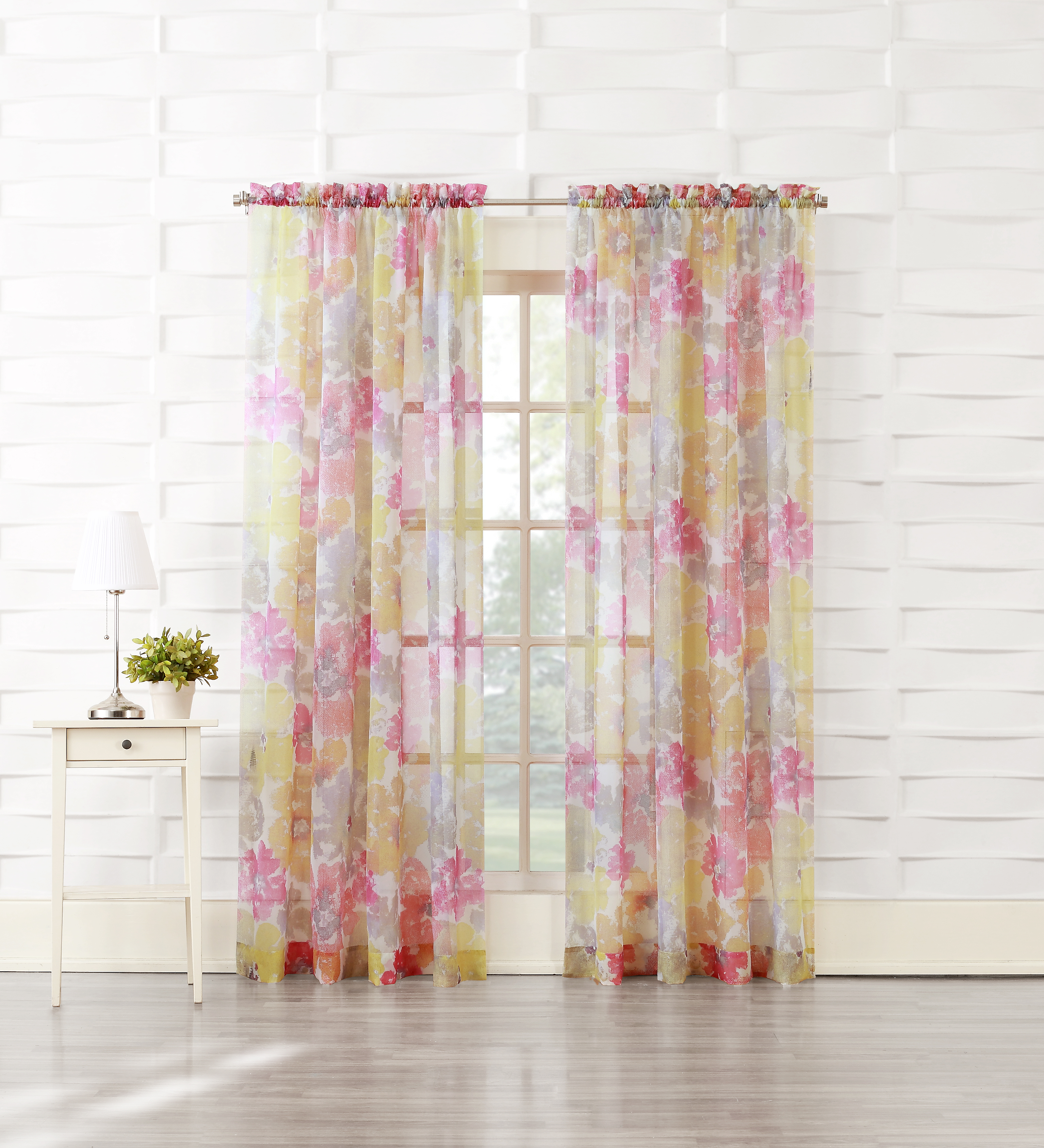 Essential Home Posey Printed Voile Pole Top Panel Home