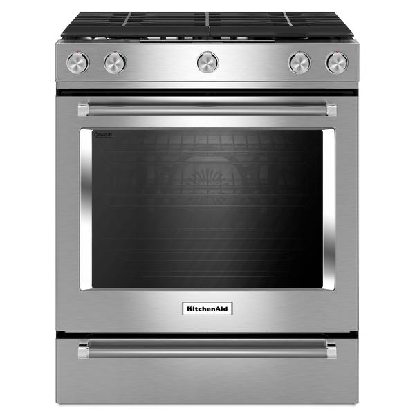 Kitchenaid Ksgg700ess 5 8 Cu Ft 5 Burner Gas Slide In Convection