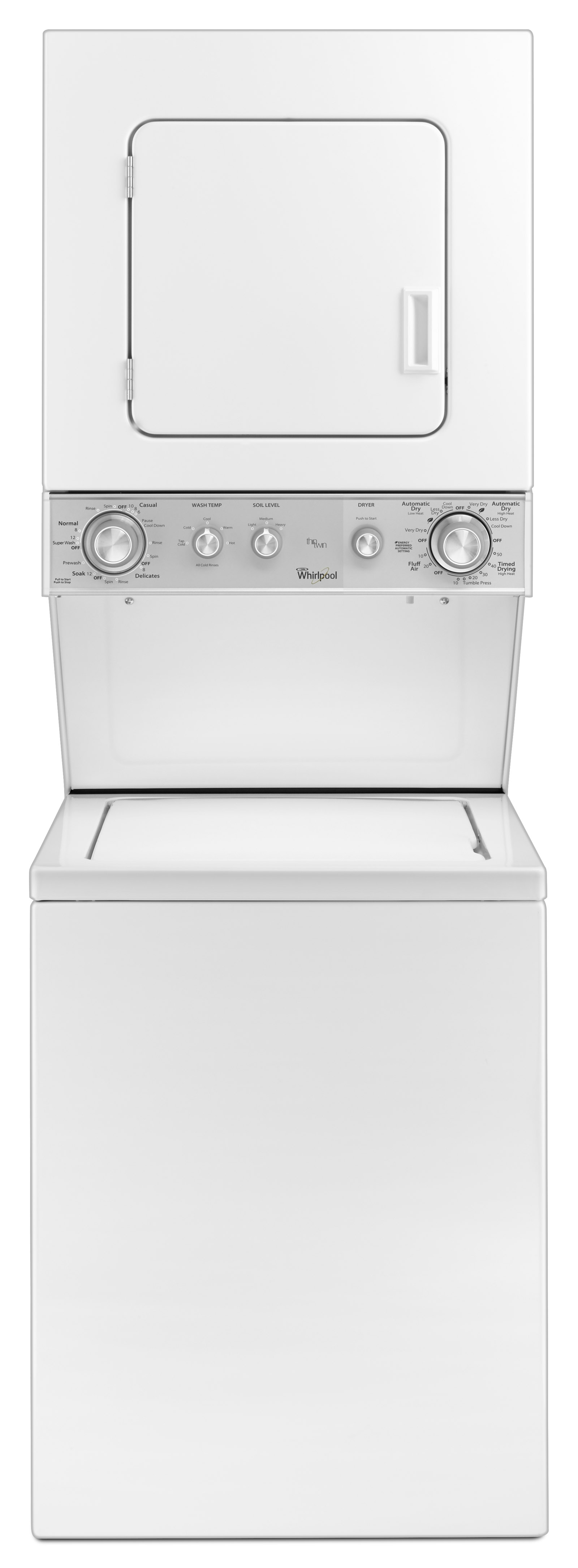 Whirlpool WET4024EW 24" FullSize Electric Stacked Laundry Unit White
