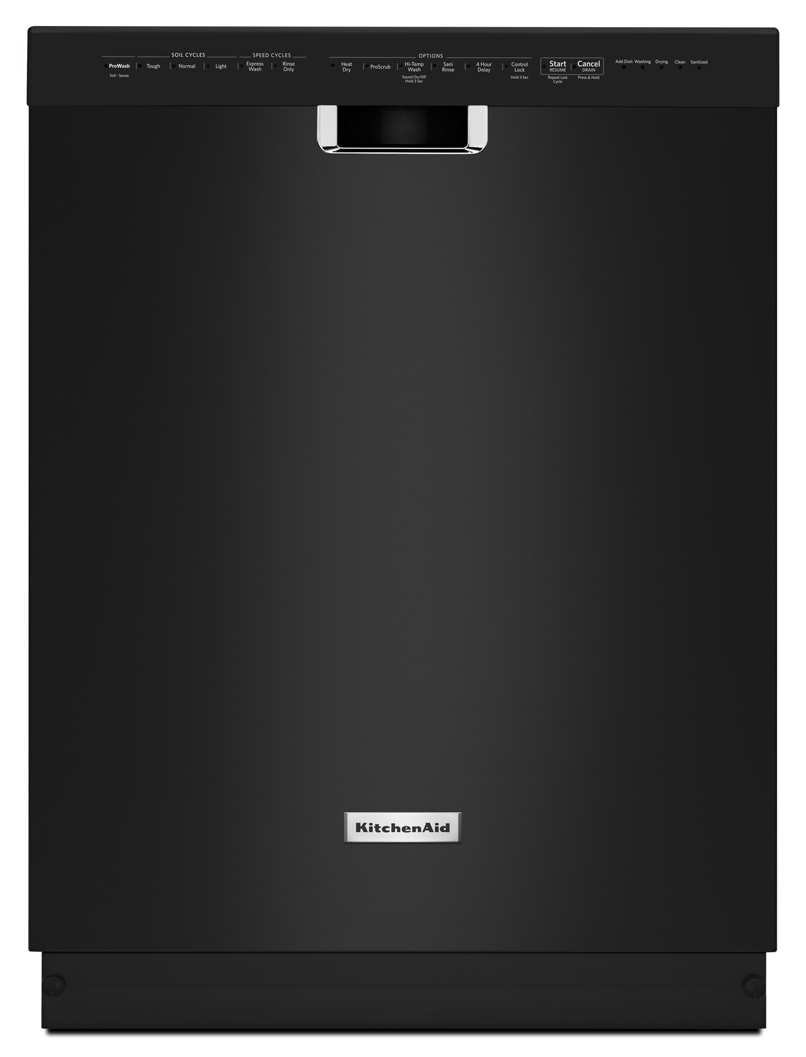 KitchenAid KDFE204EBL 24" Front Control Built In Dishwasher Black