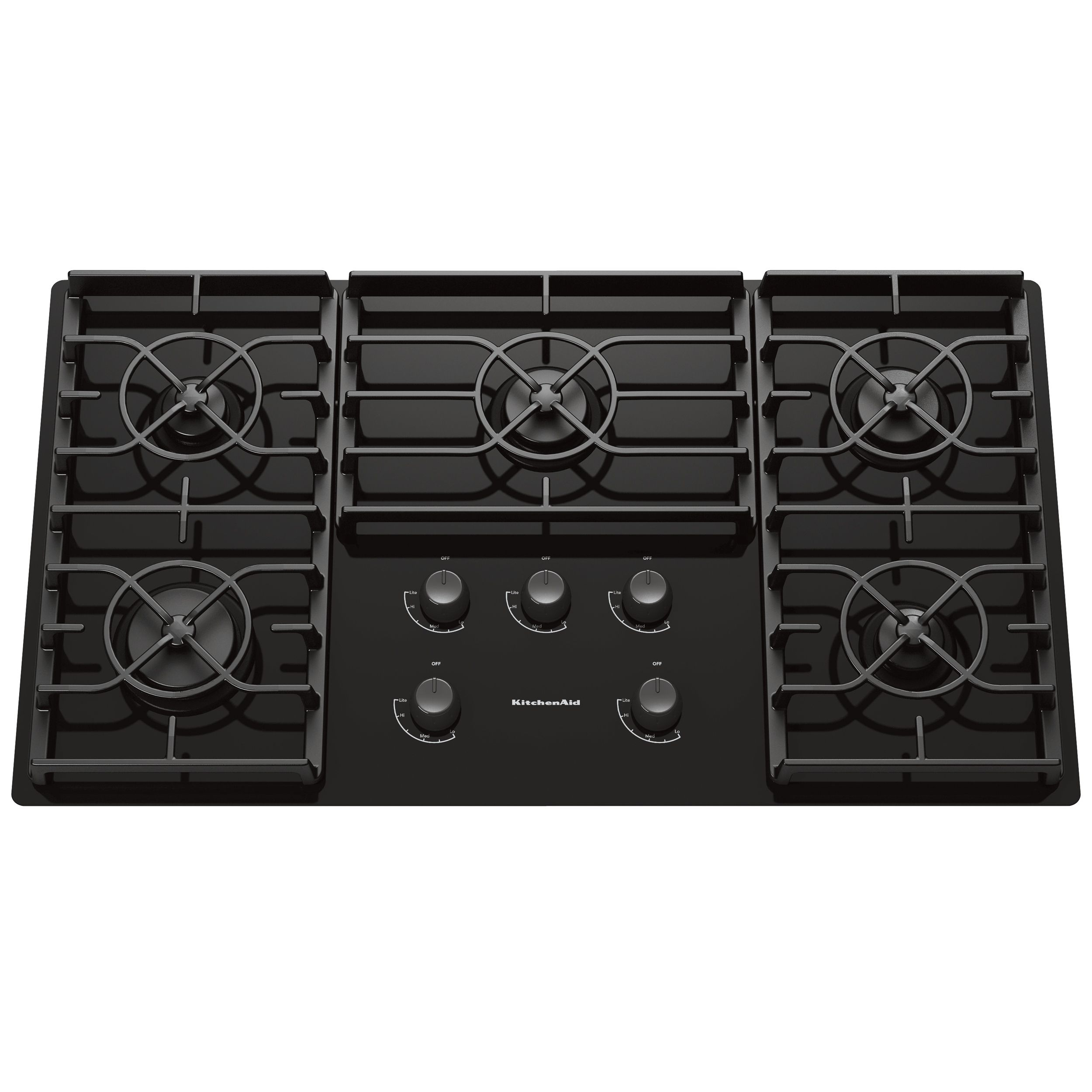 KitchenAid KGCC566RBL 36" Gas Ceramicglass Conventional Cooktop w