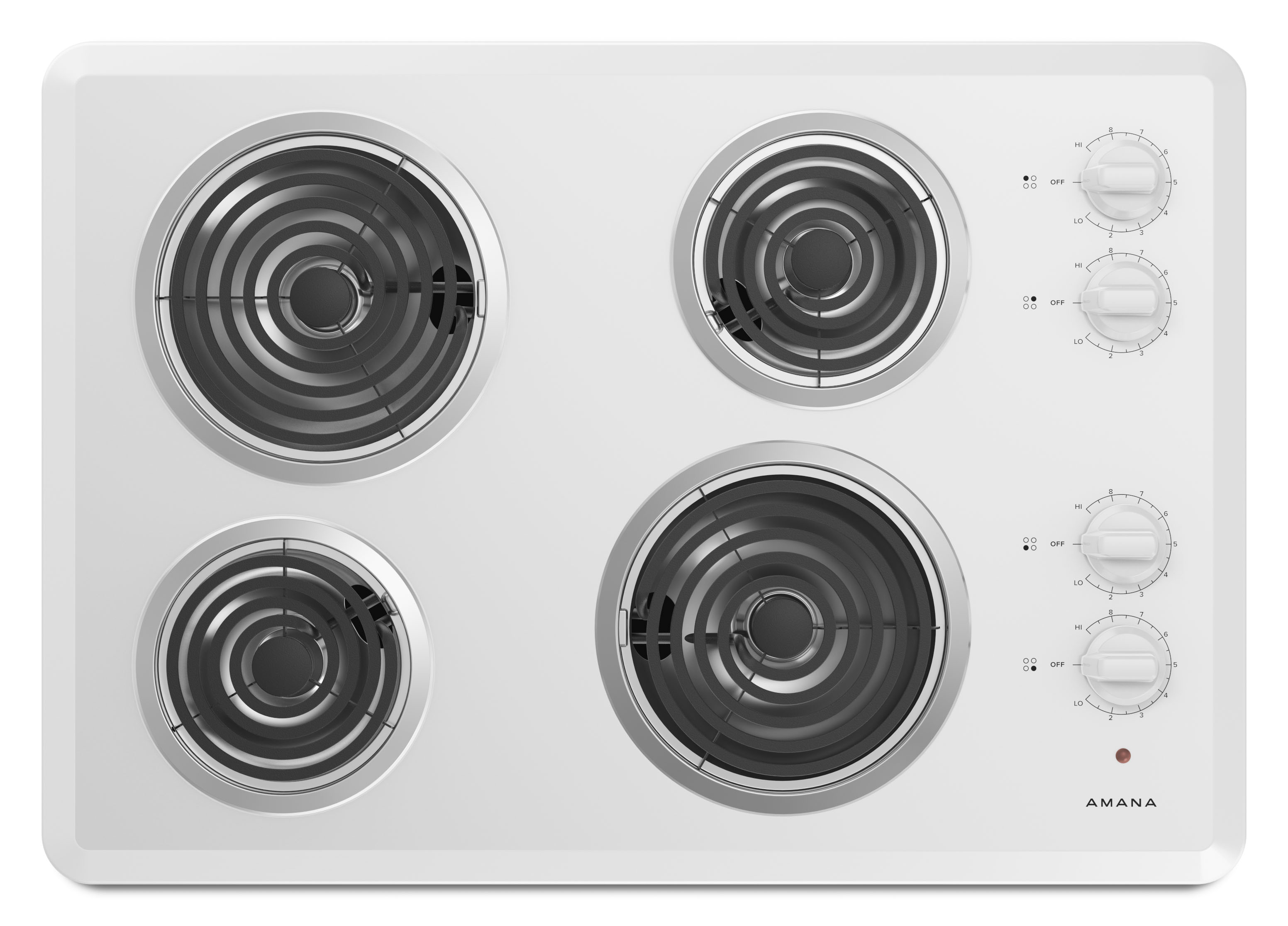 Amana ACC6340KFW 30 4-Element Electric Coil Cooktop - White