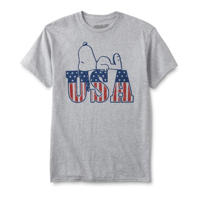 Peanuts By Schulz Snoopy Men's Patriotic Graphic TShirt