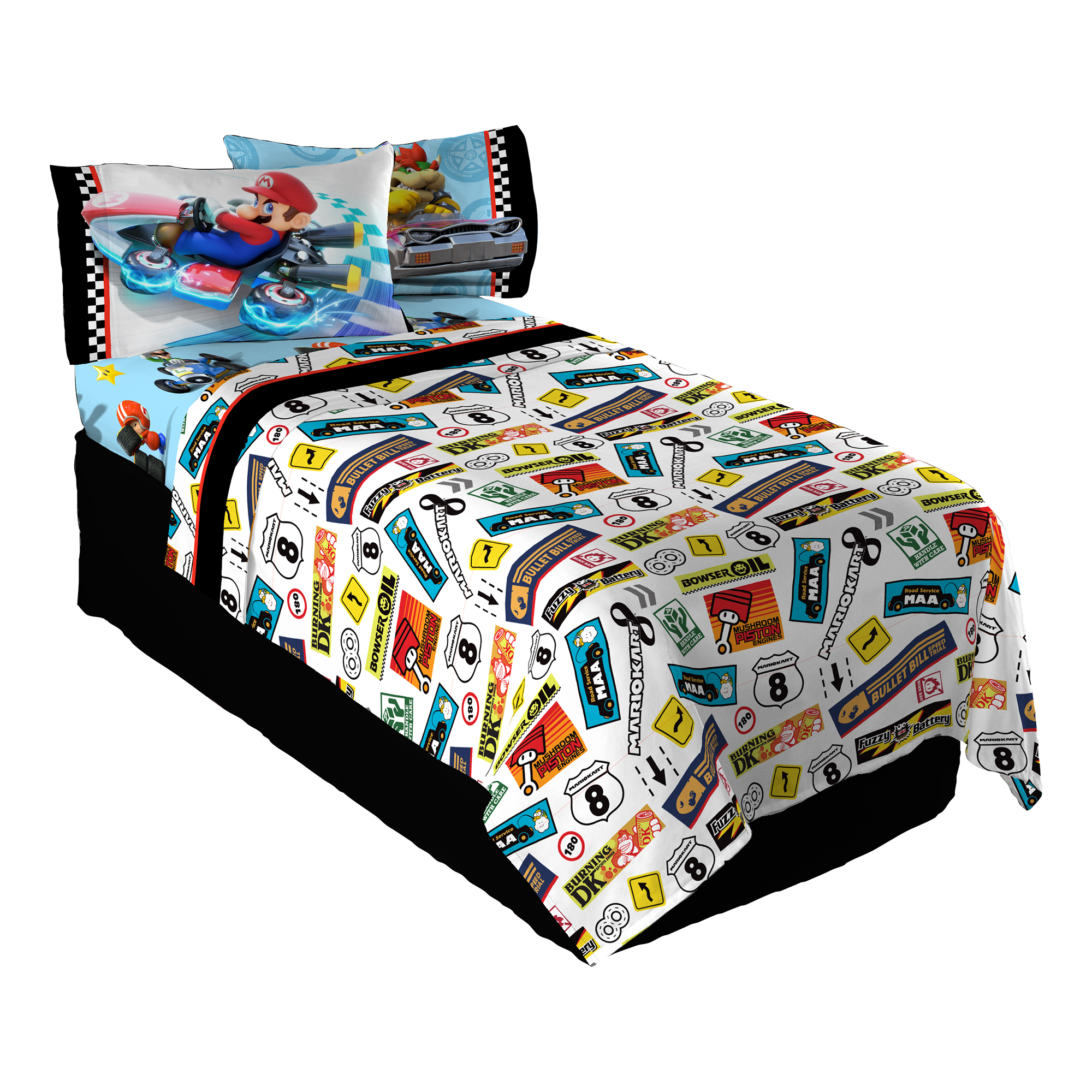 UPC 073558700838 product image for Nintendo Super Mario Road Rumble 3pc Twin Sheet Set, Blue | upcitemdb.com
