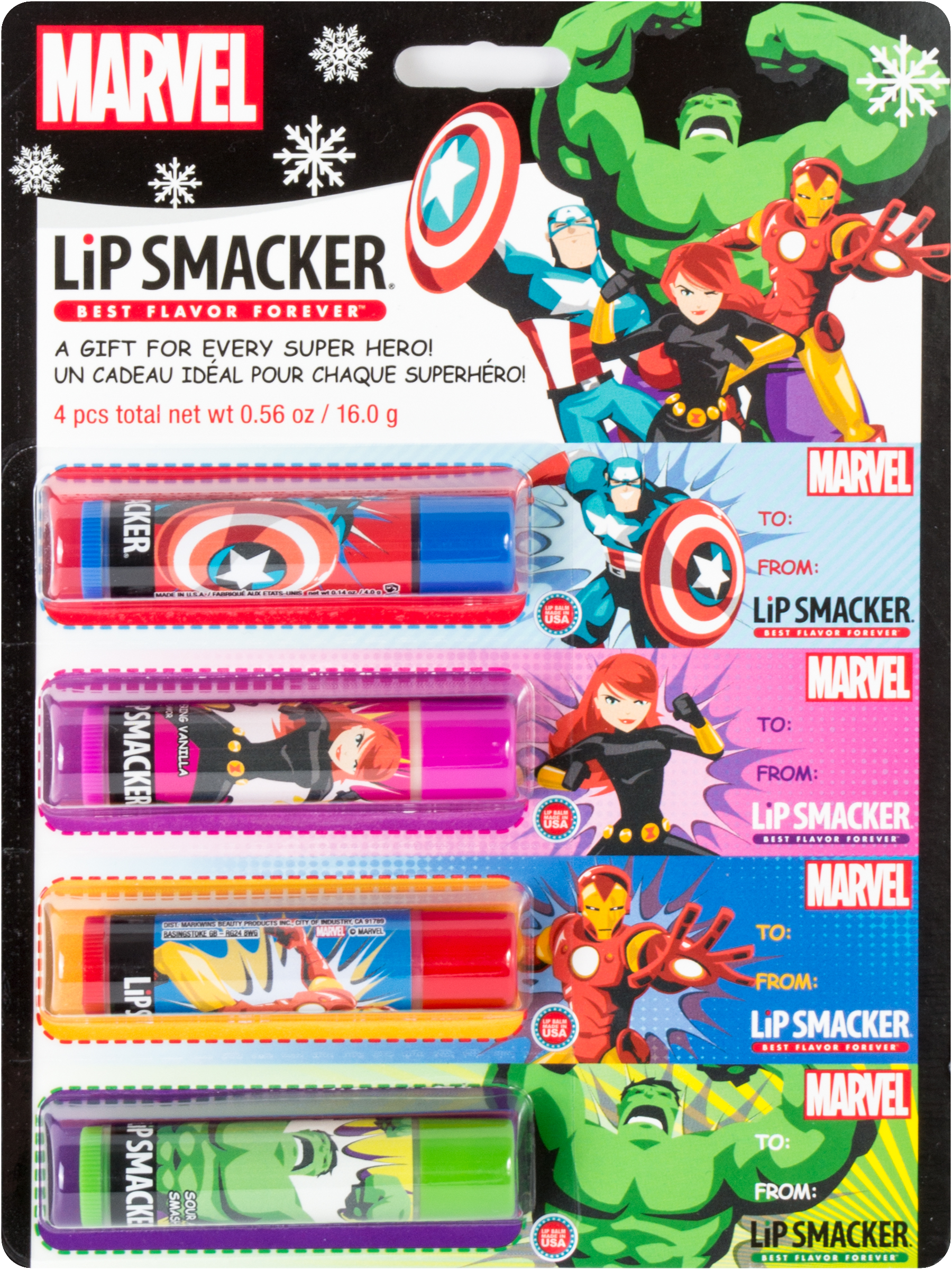 Bonne Bell Lip Smacker Marvel 4pc Stocking Stuffer