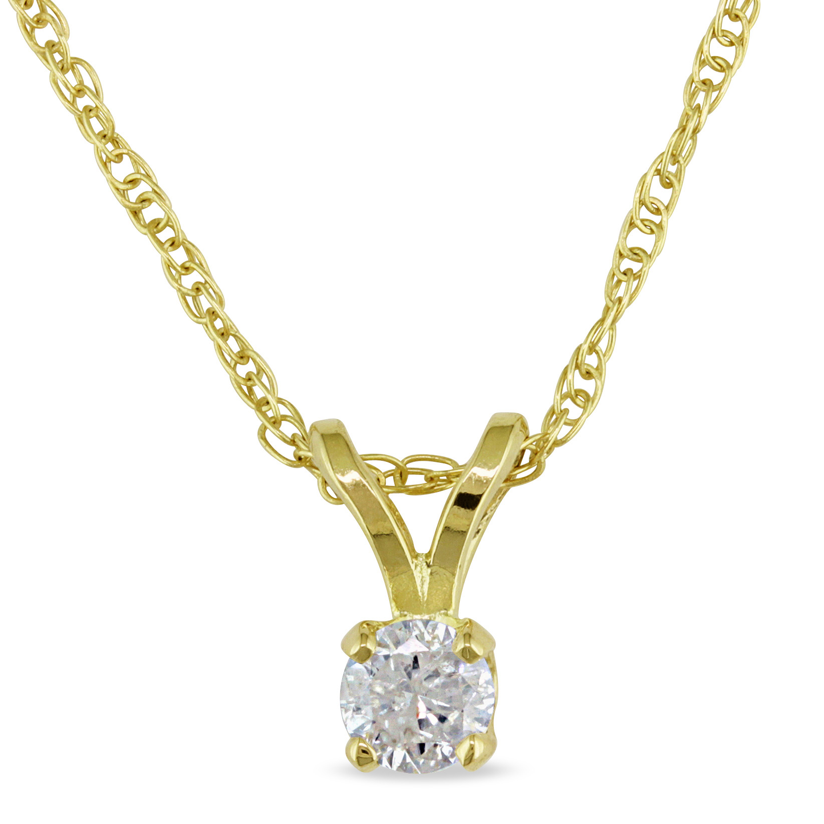Women's 1/10 CT Diamond Solitaire Pendant With 14k Gold Chain - Kmart