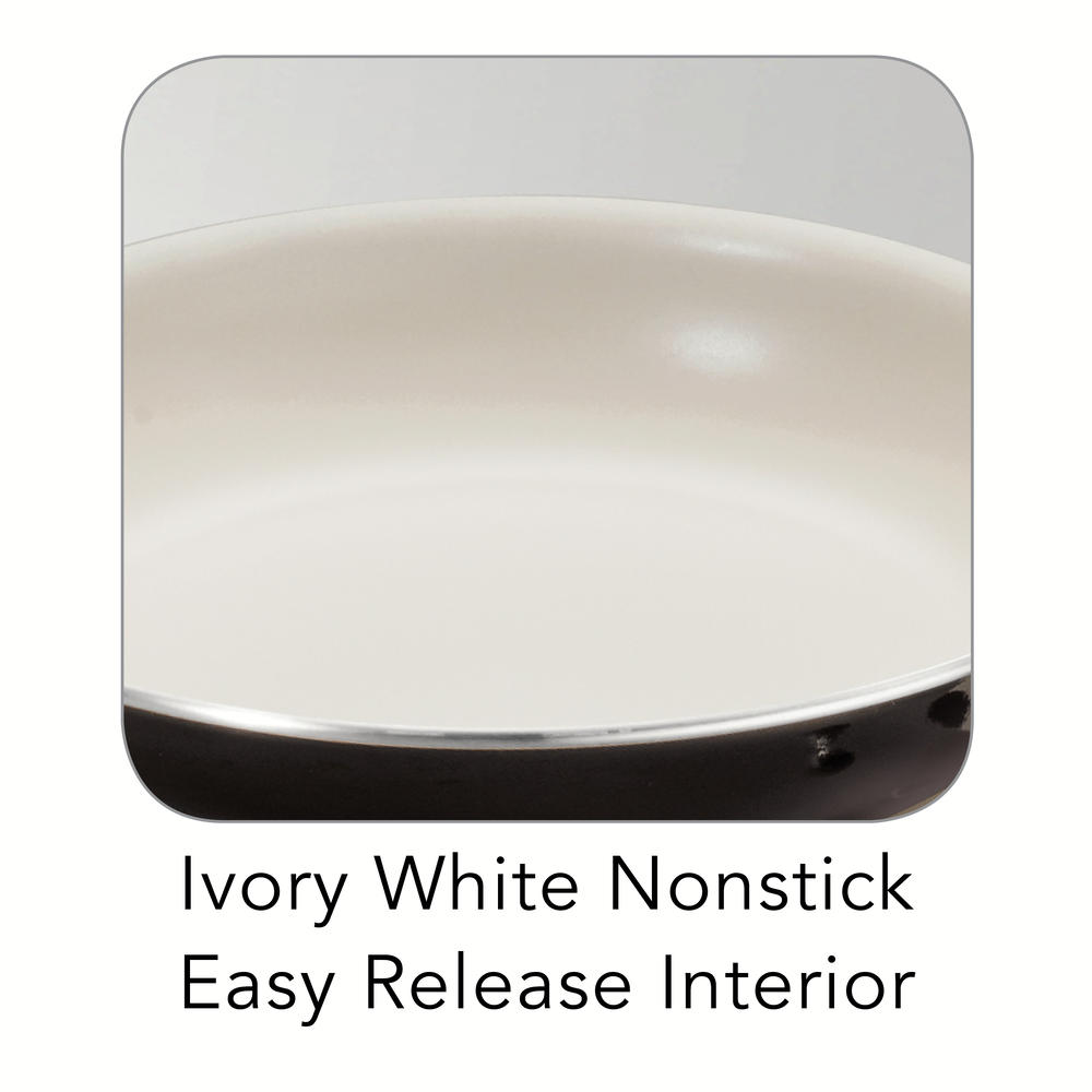 Gourmet - Porcelain Enamel - Ivory White Nonstick - 12 in Fry Pan