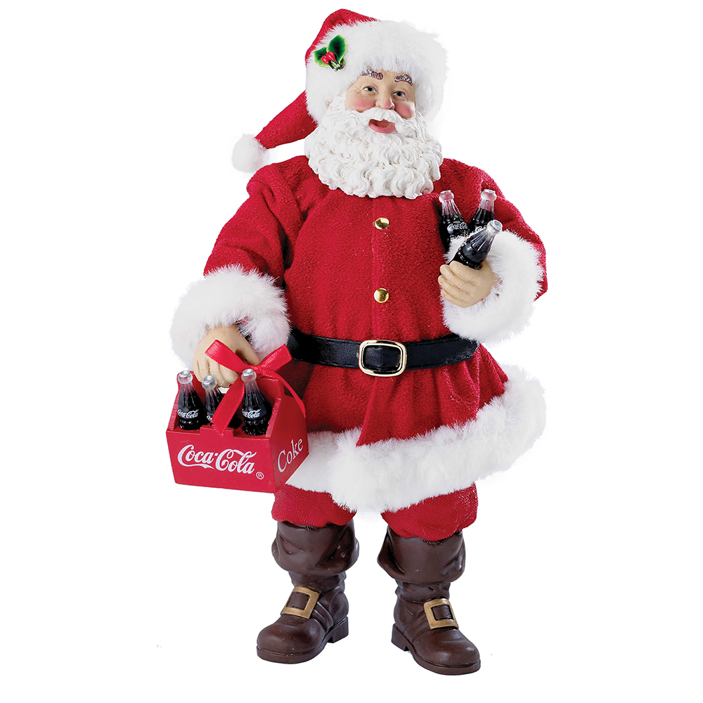 9 in. Coca Cola Santa with Six Pack