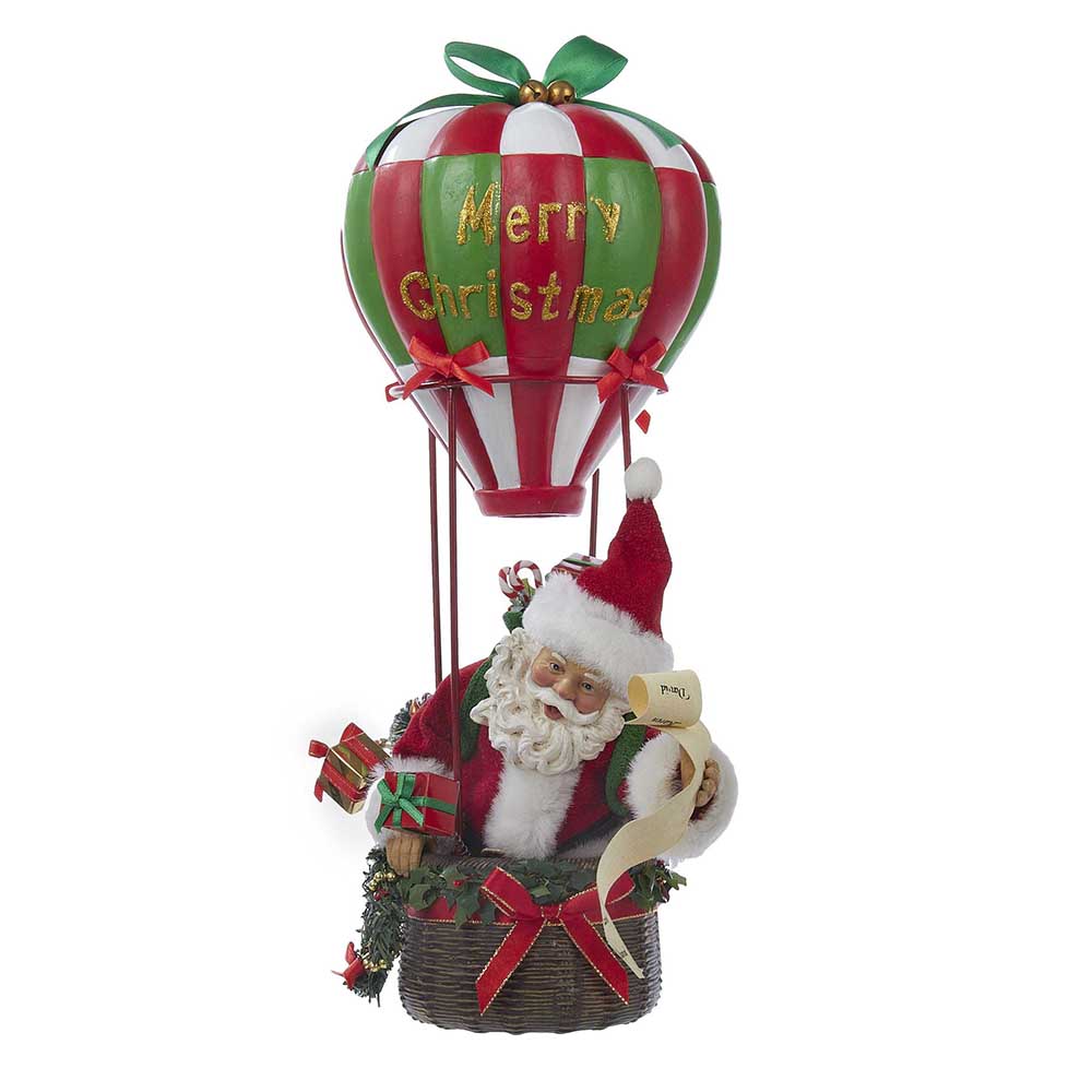 15 in. Musical Santa in Hot Air Balloon