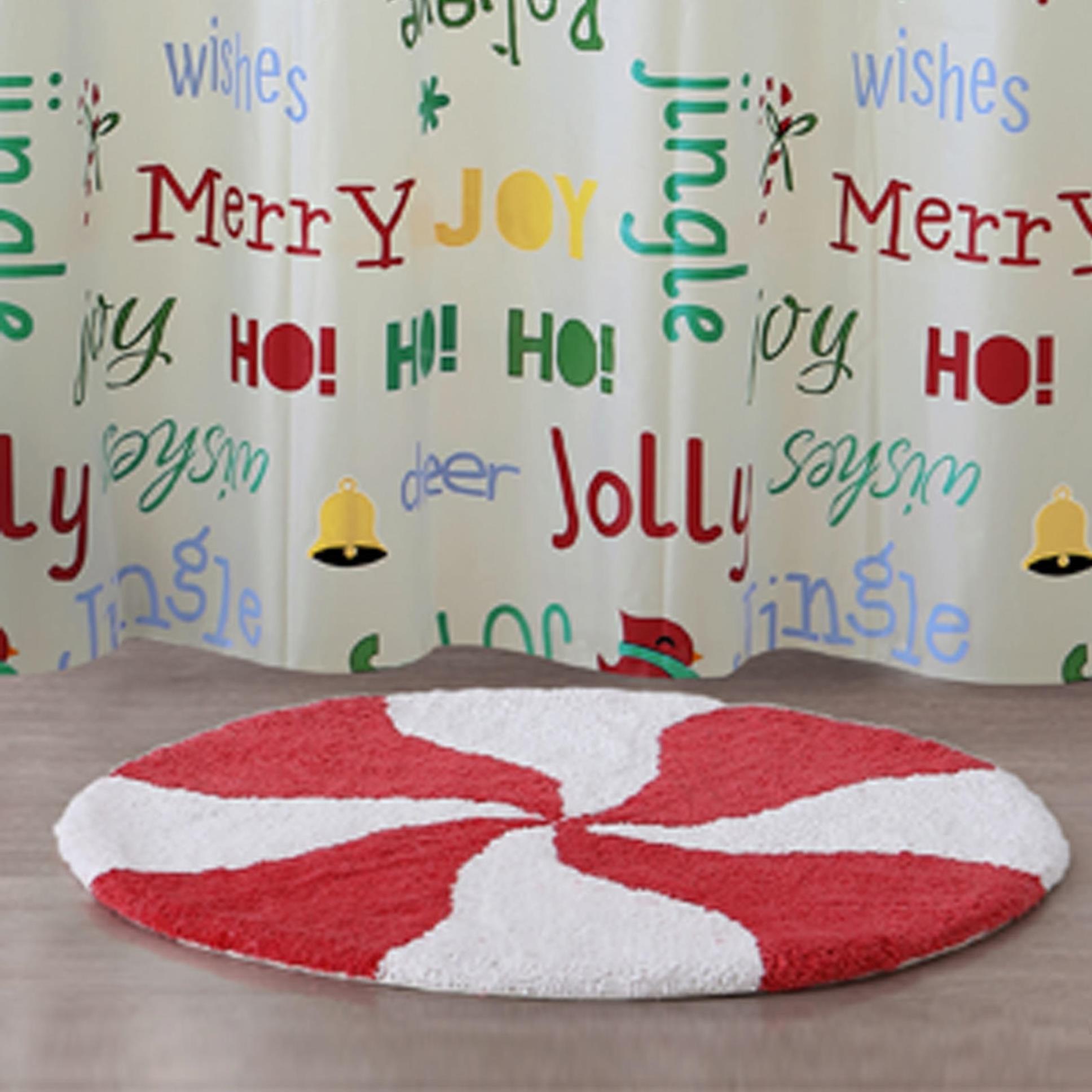 Trimming Traditions Candy Cane Striped 24" Round Bath Rug Shop Your Way Online Shopping