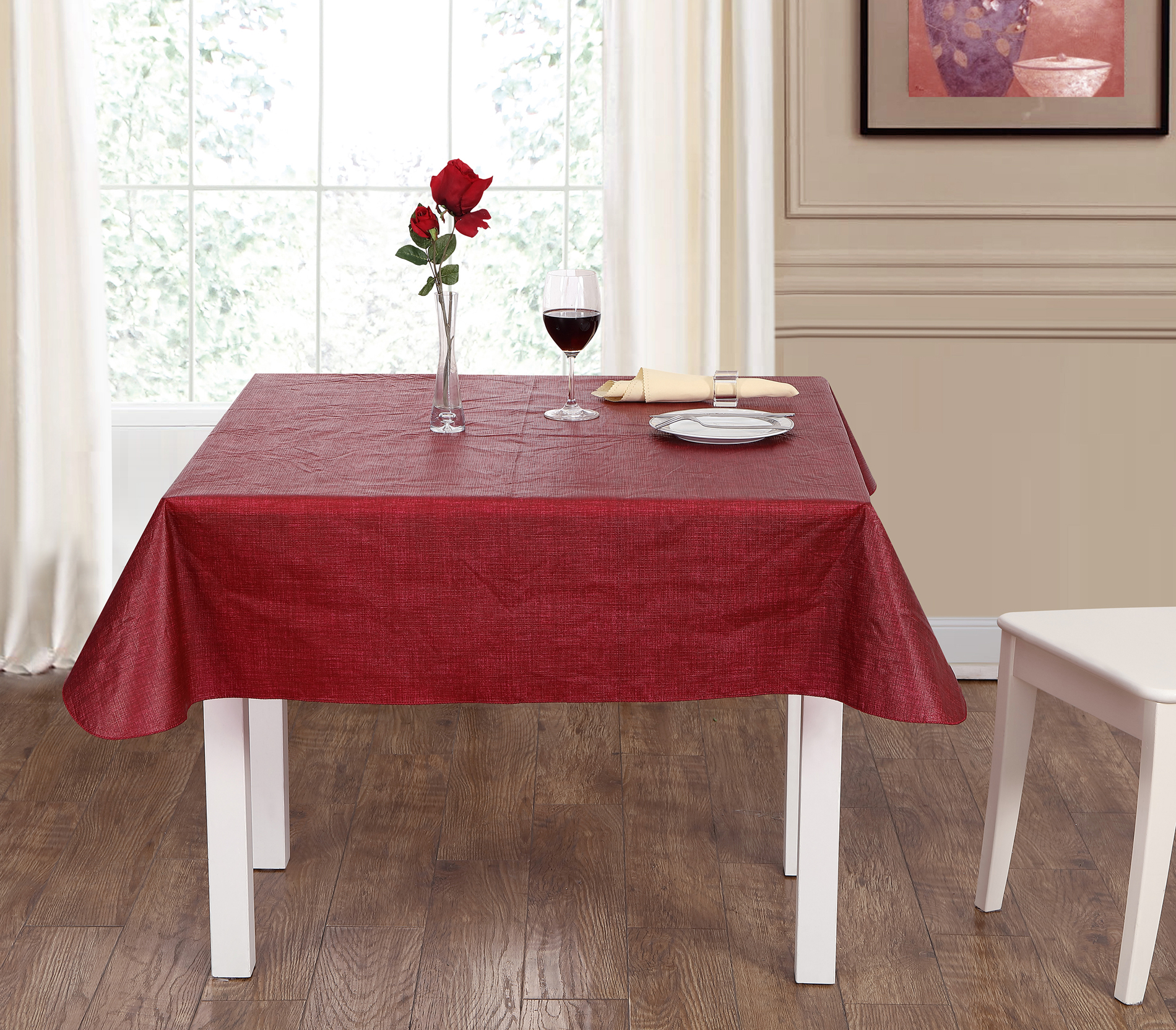 Essential Home 52 x 52" PEVA Solid Tablecloth