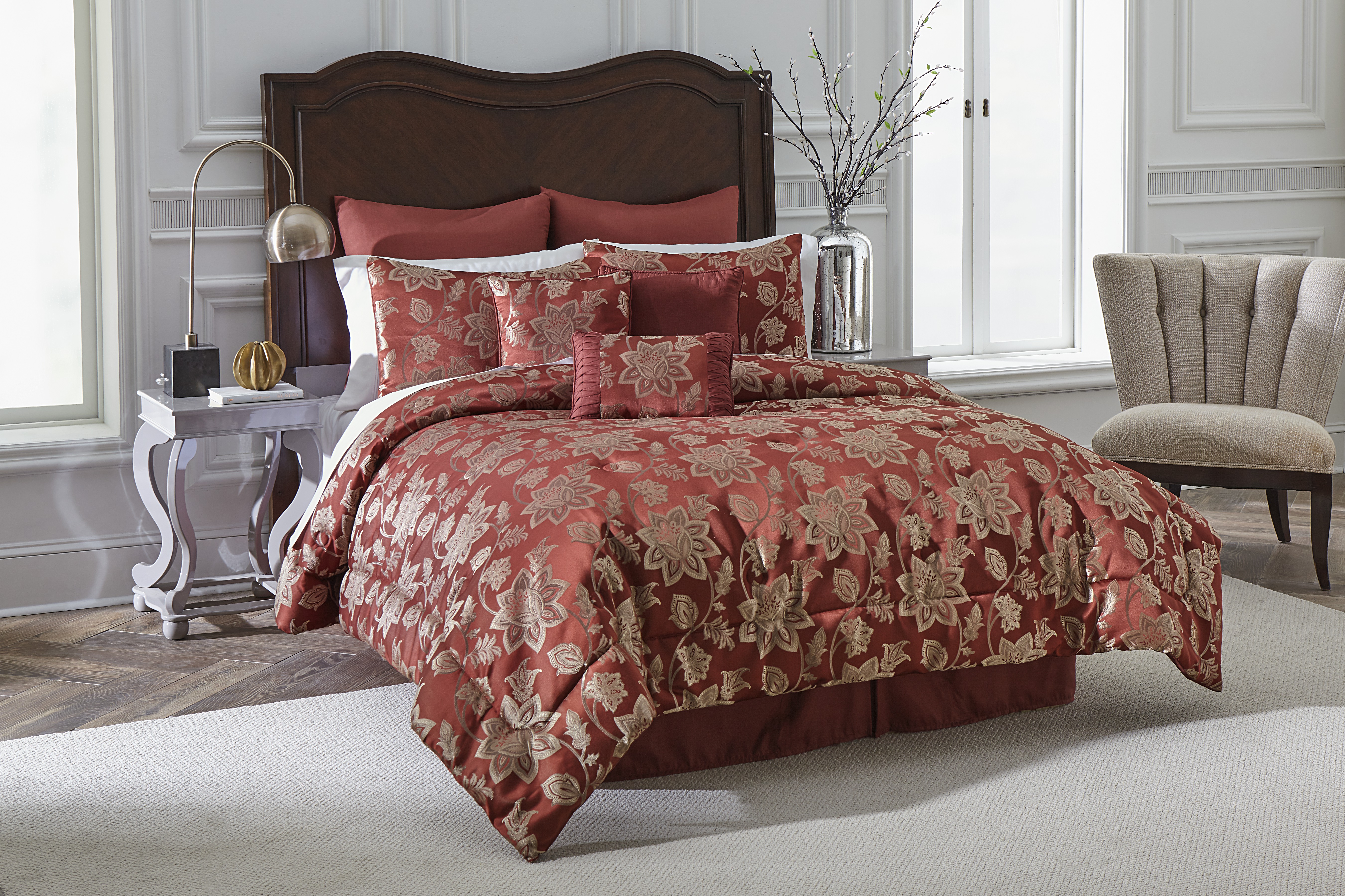 Gold Floral Bedding