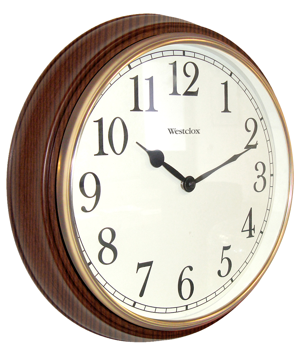 Westclox 15.5 Inch Woodgrain Wall Clock