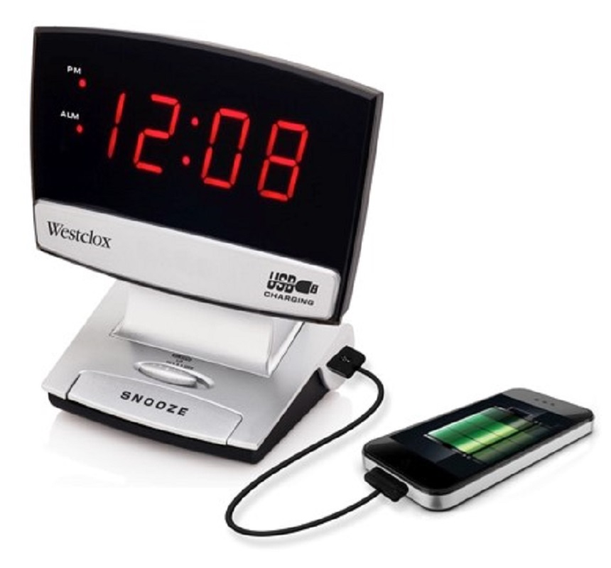 Westclox LED Alarm Clock with USB Charging Port 71014X