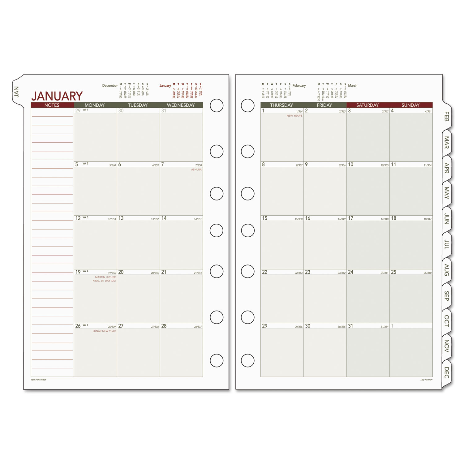 UPC 089138057773 product image for Day Runner Monthly Planning Pages, 5 1/2 x 8 1/2, 2017, White | upcitemdb.com