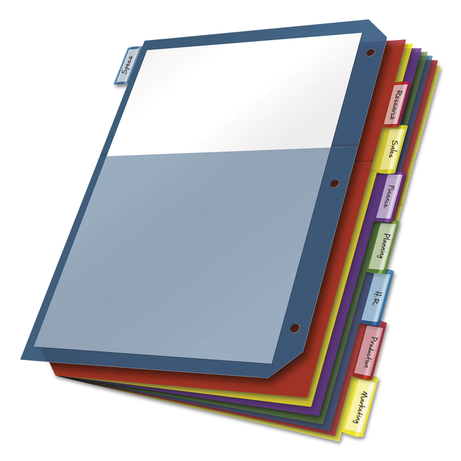 Cardinal Supplies CRD84004 Poly 2-Pocket Index Dividers, Letter, Multicolor, 8-Tabs/Set, 4 Sets/Pack