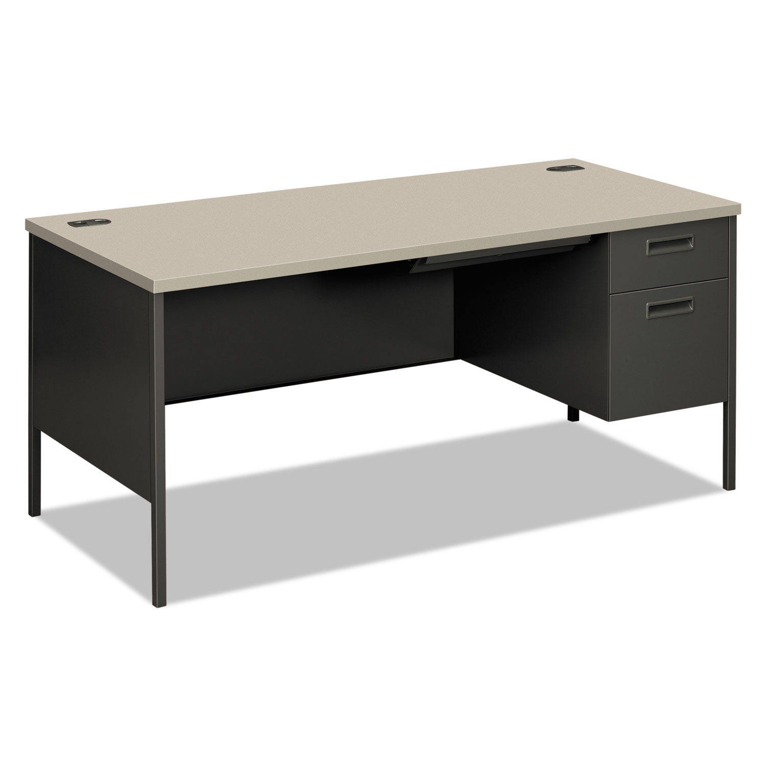 HON HONP3265RG2S Metro Classic Right Pedestal Desk, 66w x 30d, Gray Pattern/Charcoal