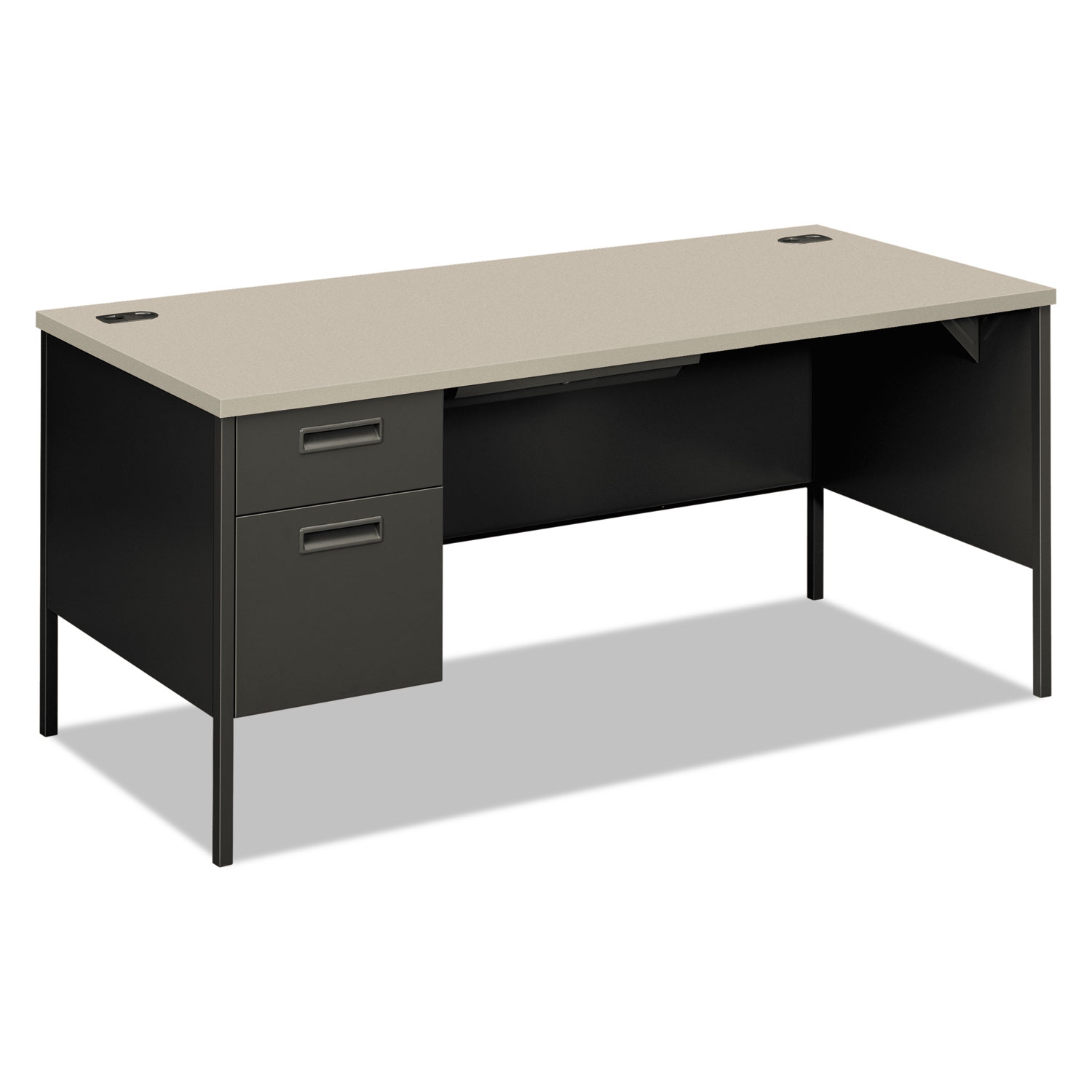 HON HONP3266LG2S Metro Classic Left Pedestal Desk, 66w x 30d, Gray Patterned/Charcoal