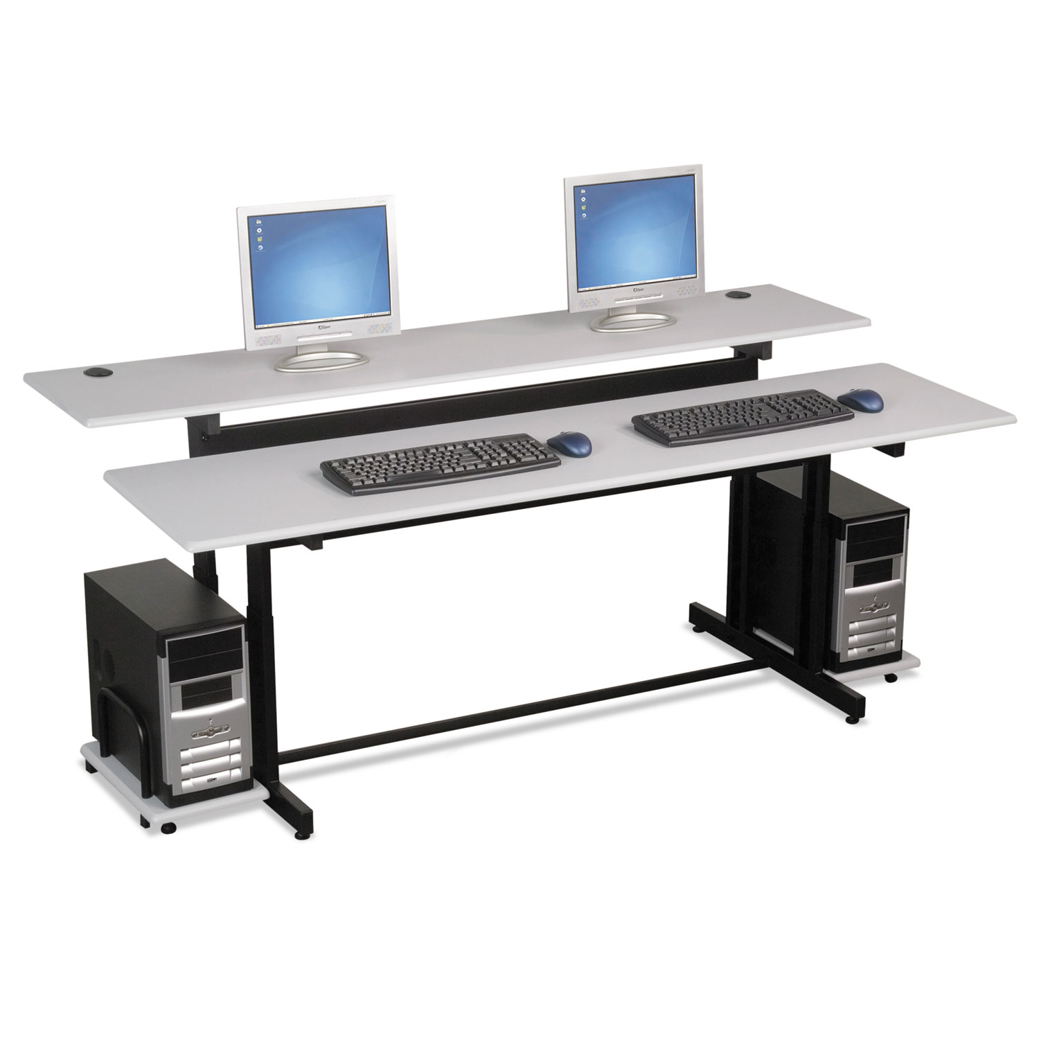 Balt Split-Level Computer Training Table Top- 72 x 36- (Box One)- Gray Balt Split-Level Computer Training Table Top- 72 x 36- (Box One)- Gray