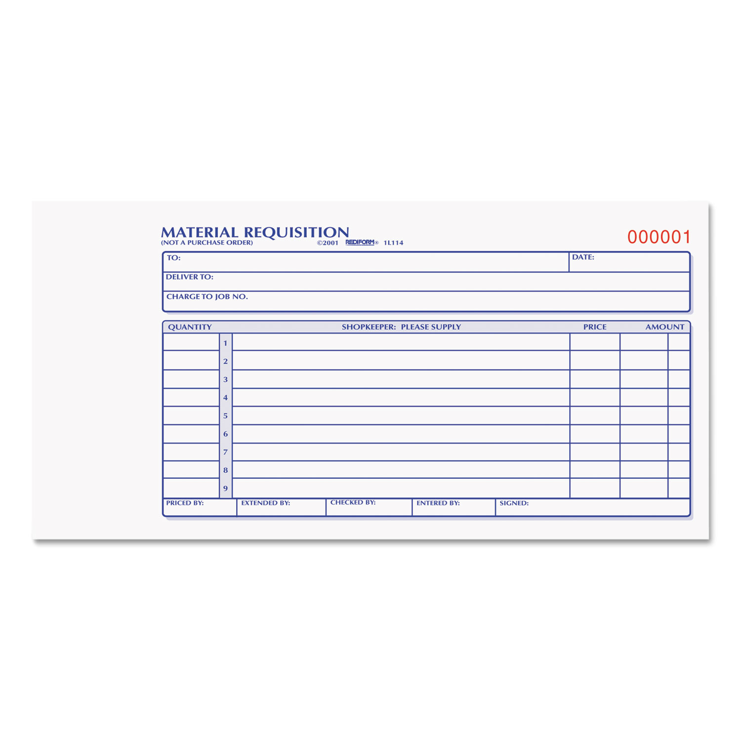 UPC 077925011145 product image for Rediform Material Requisition Book, 7 7/8 x 4 1/4, Two-Part Carbonless, 50-Set B | upcitemdb.com