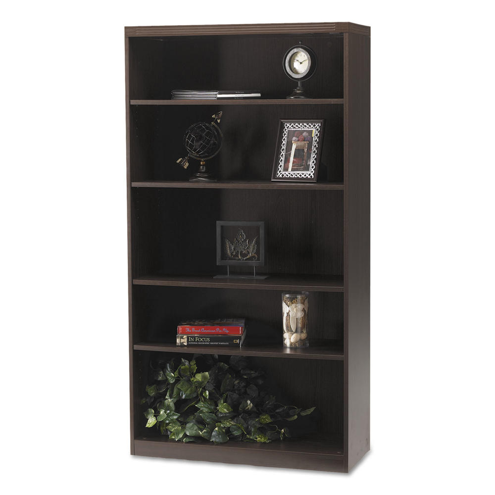 Mayline Aberdeen Series Five-Shelf Bookcase, 36w x 15d x 68-3/4h, Cherry
