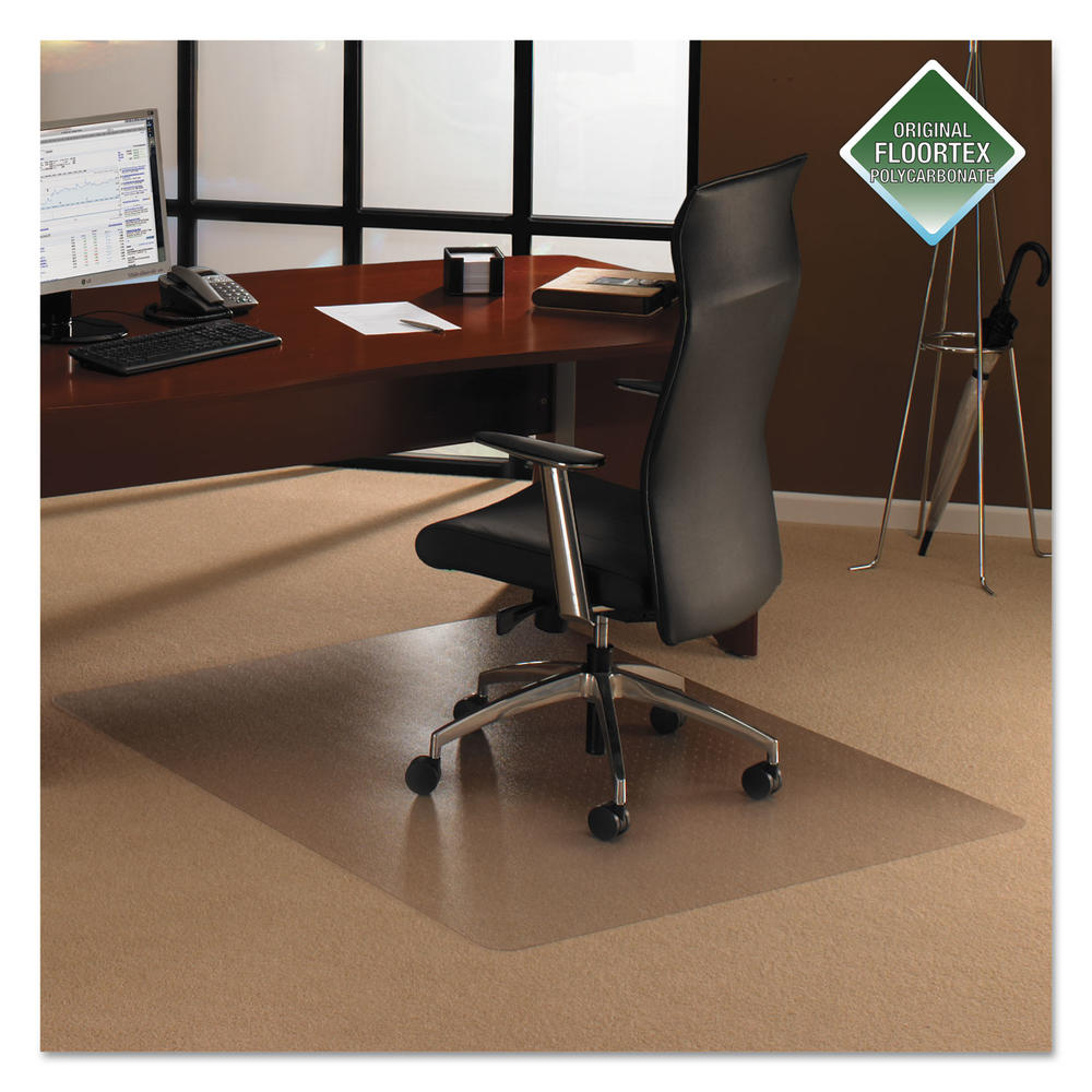 Floortex Cleartex Ultimat Polycarbonate Chair Mat for Low/Medium Pile Carpet, 48 x 53