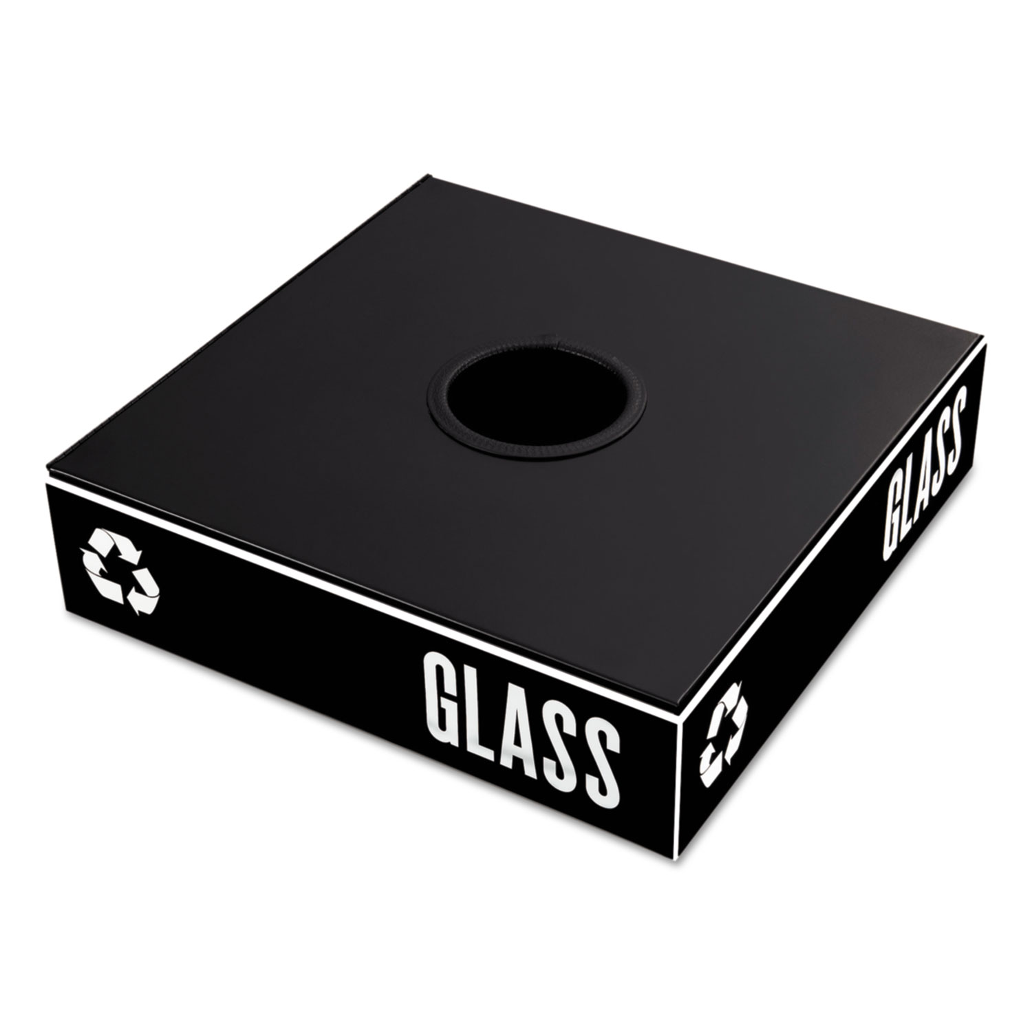 Safco Public Square Recycling Container Lid- Circular Opening- 15.25 x 15.25 x 2- Blk- Black Safco Public Square Recycling Container Lid- Circular Opening- 15.25 x 15.25 x 2- Blk- Black