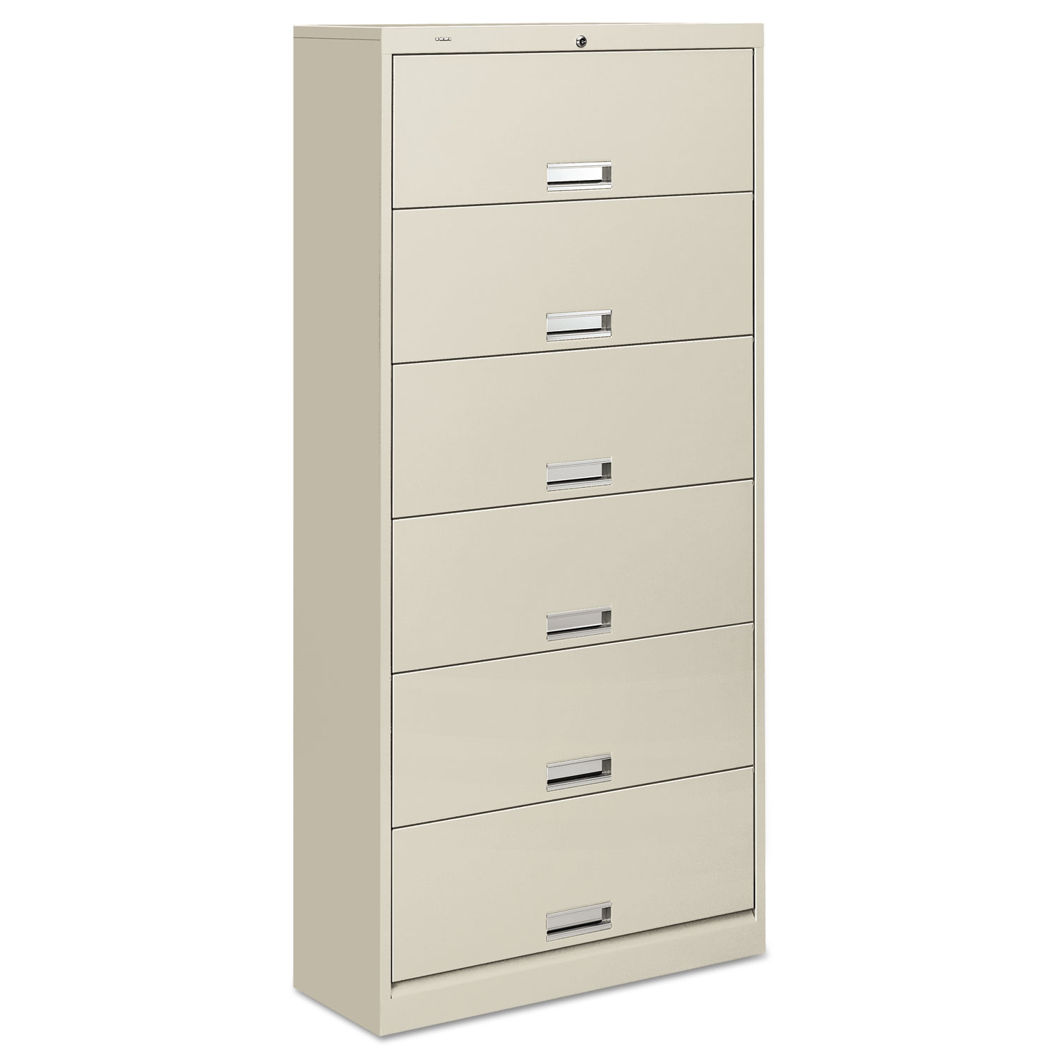 HON 600 Series Six-Shelf Steel Receding Door File, 36 x 16-3/4 x 75-7/8, Light Gray