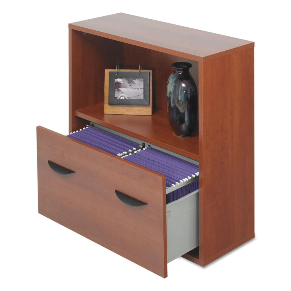 Safco  Apr&#232;s File Drawer Cabinet With Shelf, 29 3/4w x 11 3/4d x 29 3/4h, Cherry