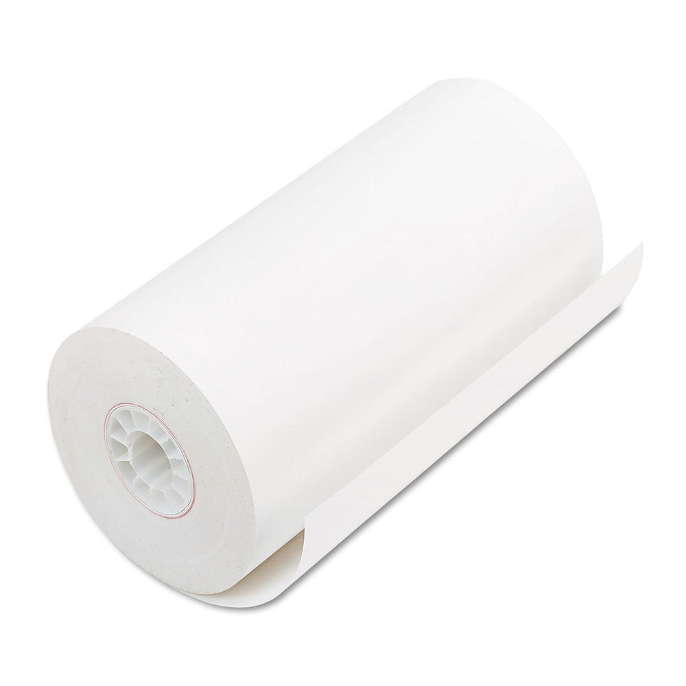 PM Company PMC06382 Single Ply Thermal Cash Register/POS Rolls, 4 9/32" x 115 ft., White, 25/CT