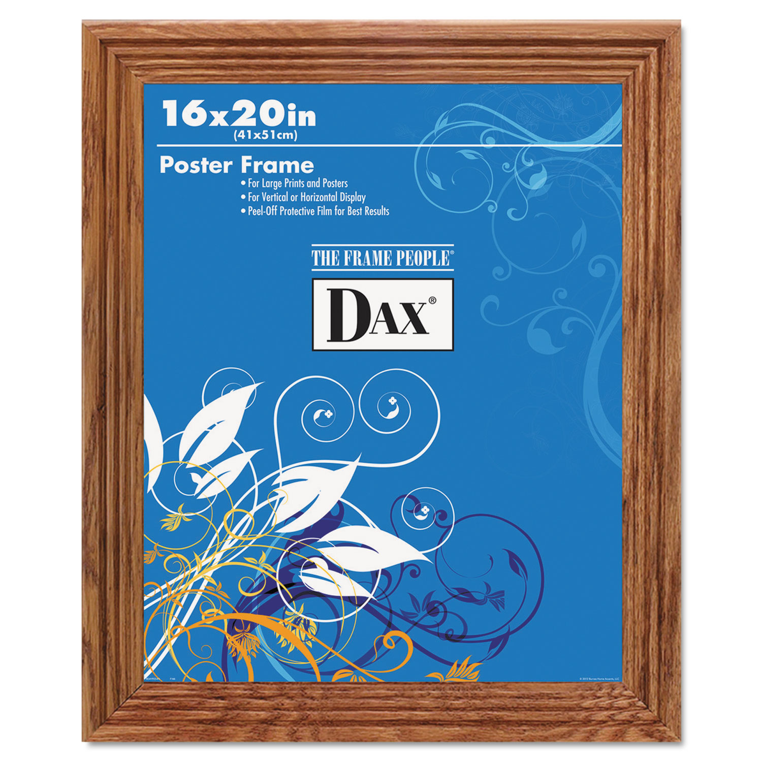 DAX Plastic Poster Frame, Traditional Clear Plastic Window, 16 x 20, Medium Oak
