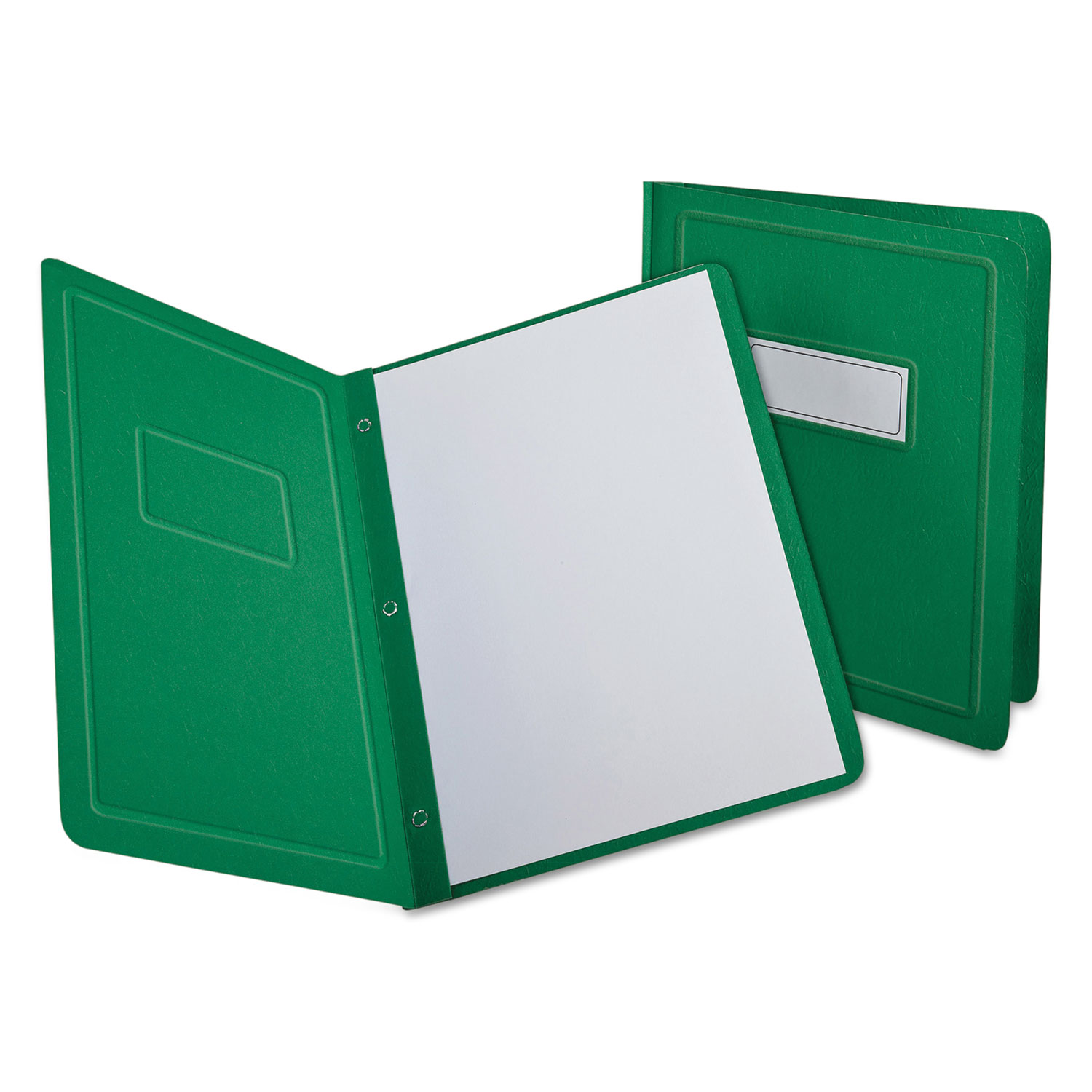Oxford OXF52503 Report Cover, 3 Fasteners, Panel and Border Cover, Letter, Green, 25 per box