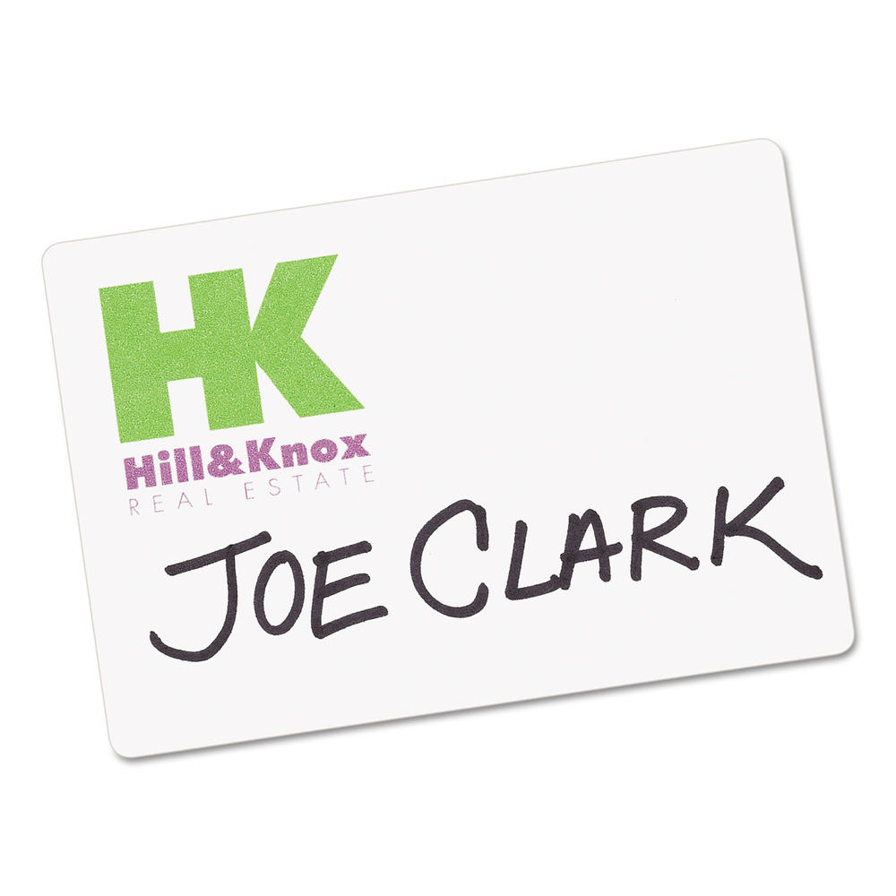 Printable Self-Adhesive Name Badges, 2 1/3 x 3 3/8, White, 100/Pack
