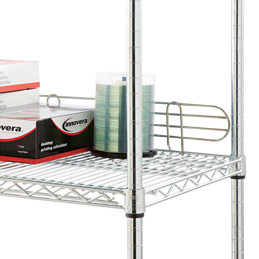 Alera Wire Shelving Back Support, 36" Wide, Silver, 2 Supports/Pack