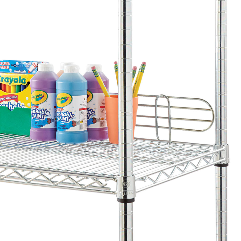 Alera Wire Shelving Back Support, 36" Wide, Silver, 2 Supports/Pack