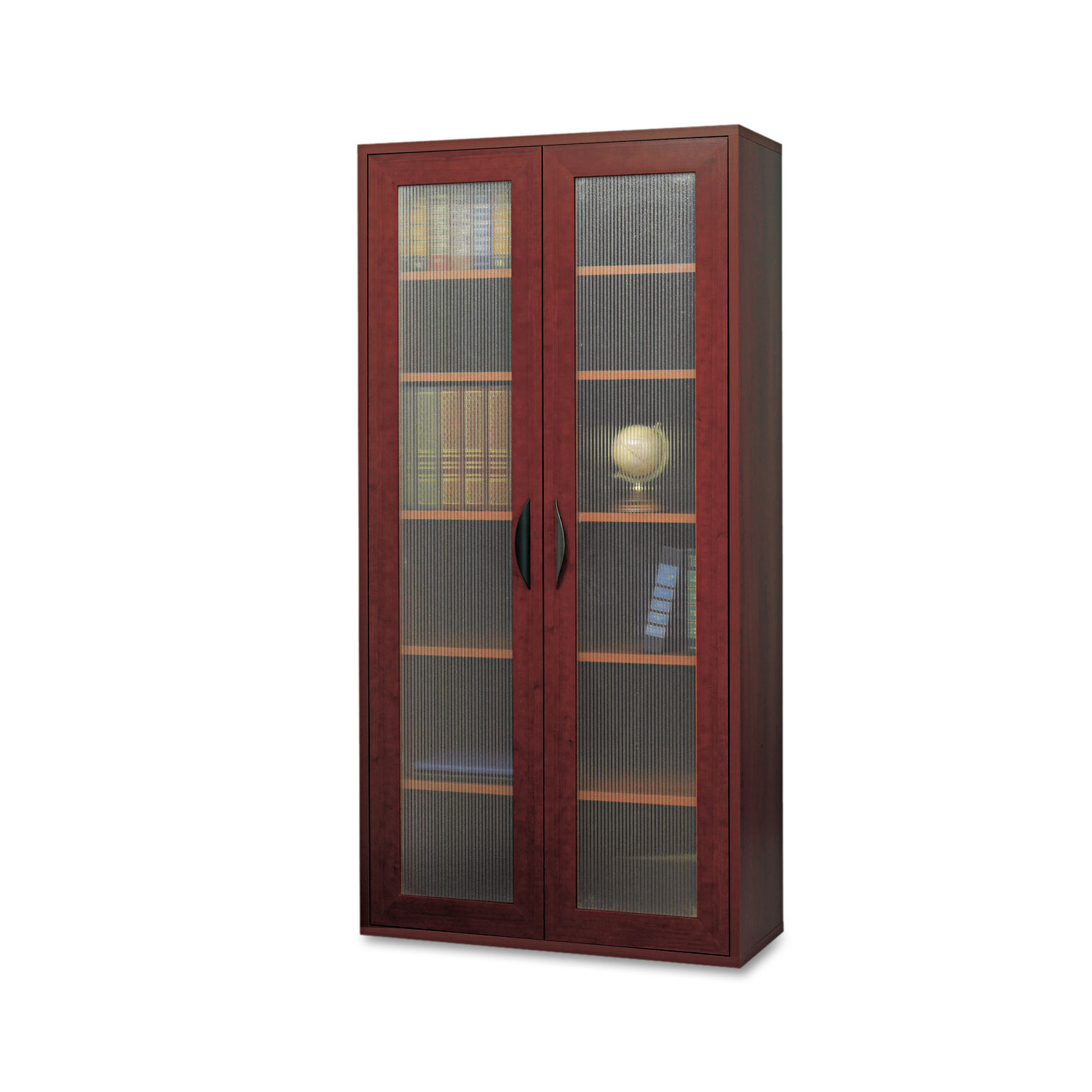 Safco Apr&#232;s Tall Two-Door Cabinet, 29-3/4w x 11-3/4d x 59-1/2h, Mahogany