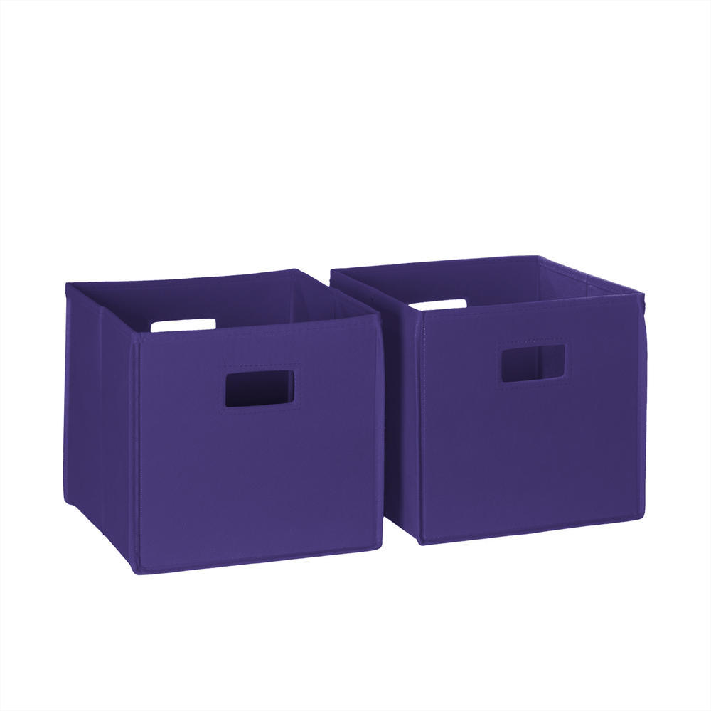 2 Piece Folding Storage Bin Set - Dark Purple