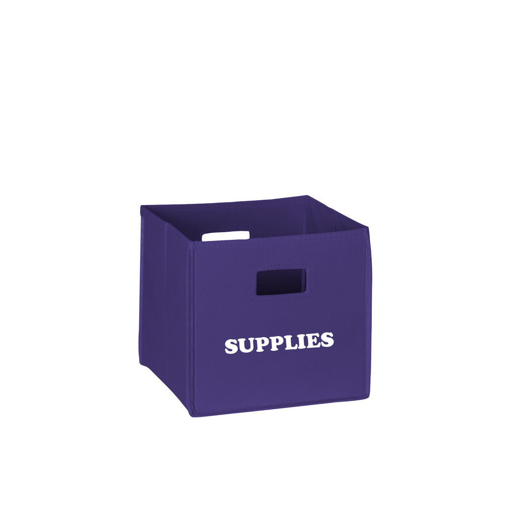 Folding Storage Bin With Print - Supplies Available in Assorted Colors