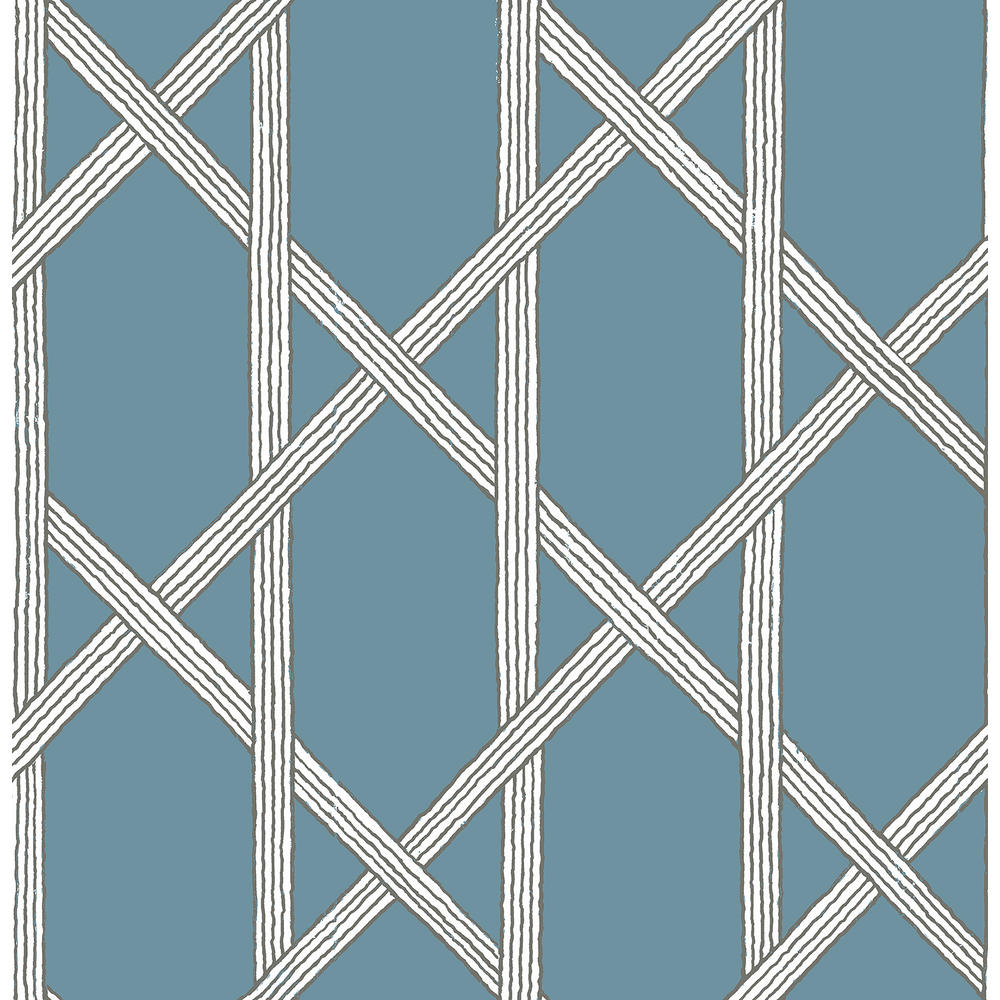 Mandara Blue Trellis Wallpaper