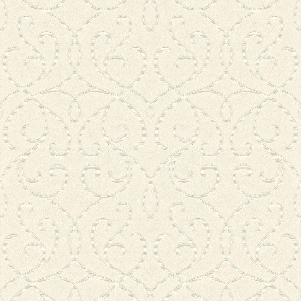 Alouette White Mod Swirl Wallpaper