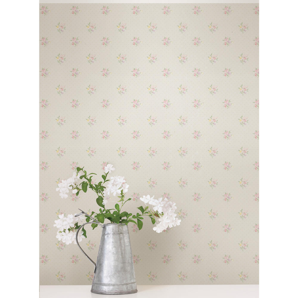 Eliza Pink Floral Bouquet Wallpaper