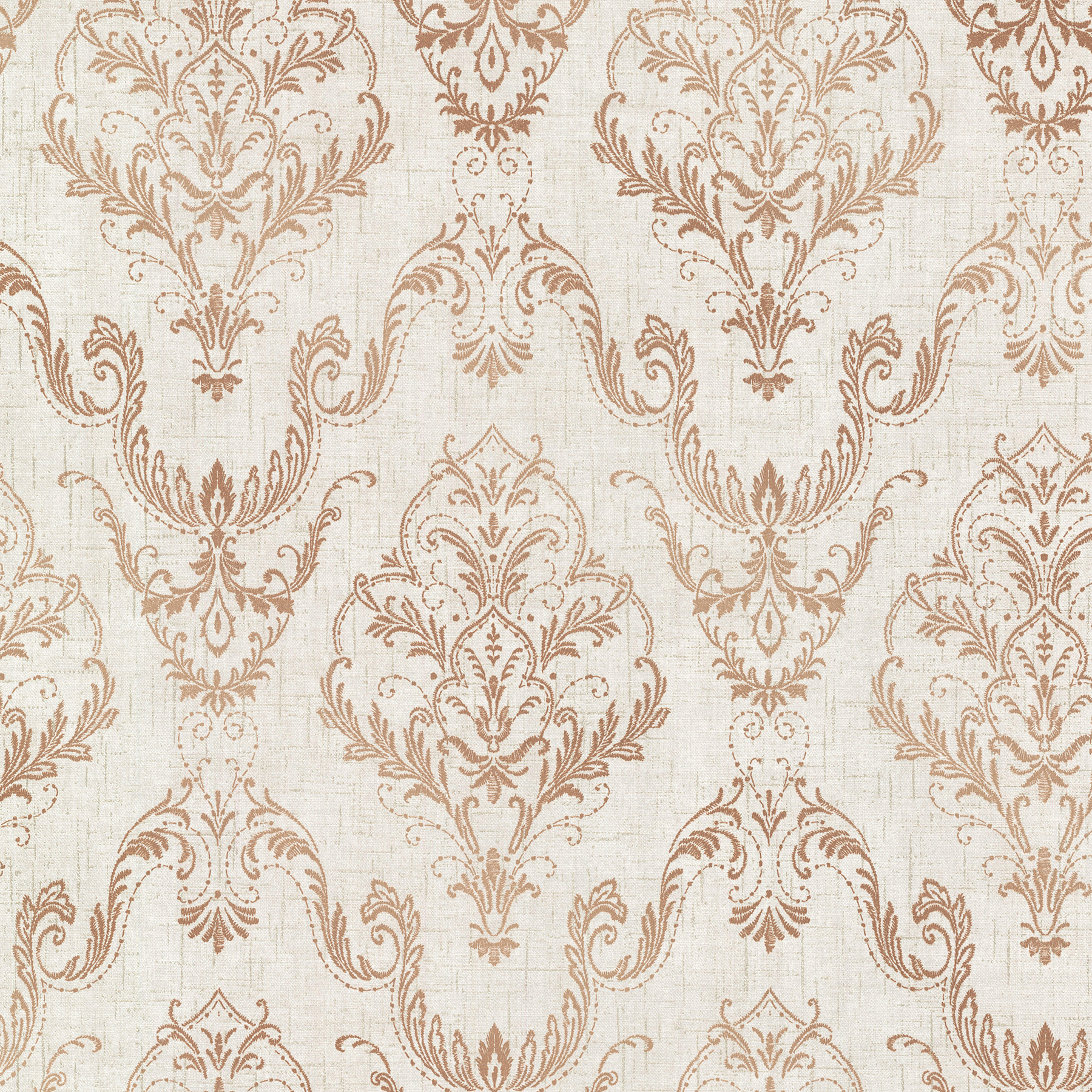 Wiley Copper Lace Damask Wallpaper