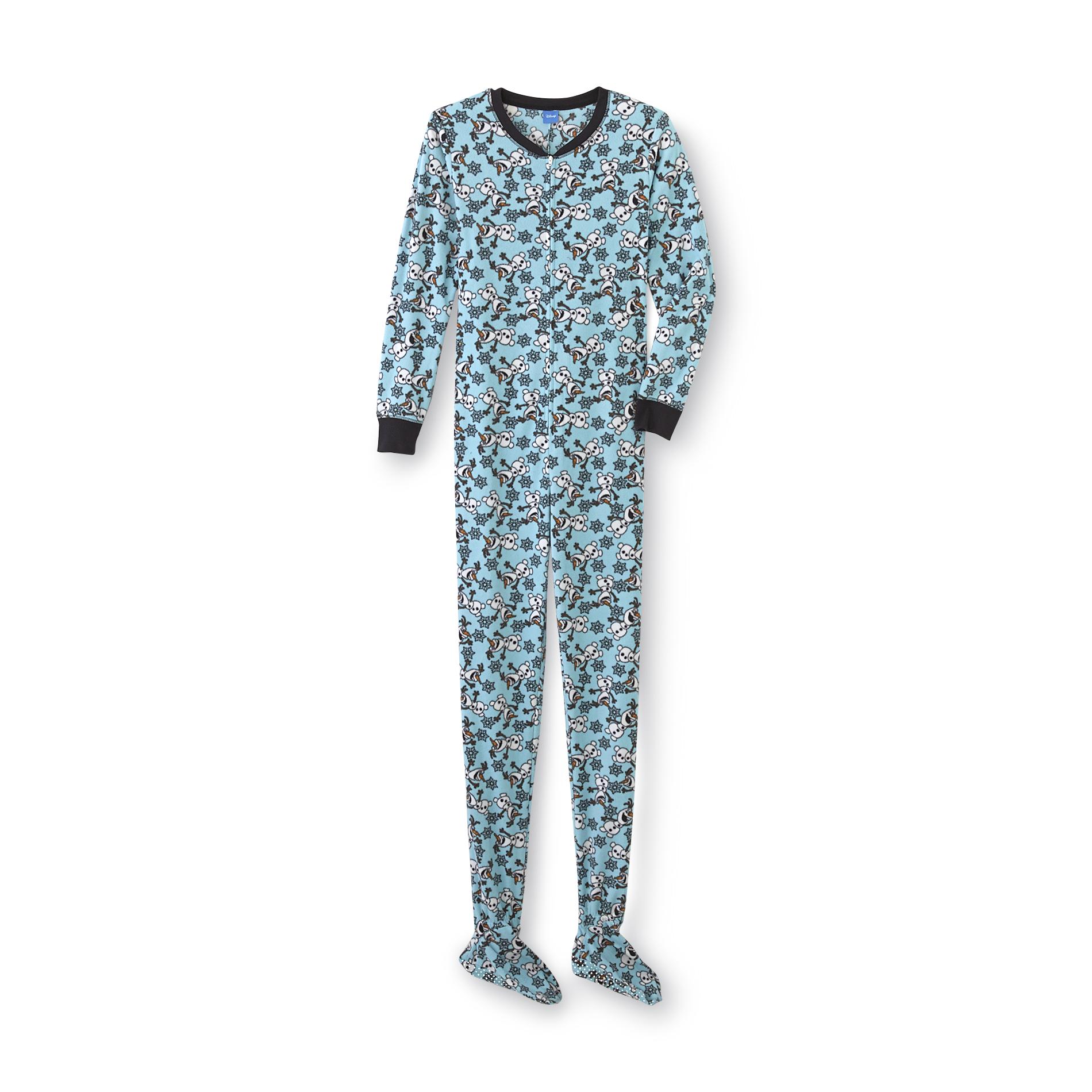 Disney Frozen Women's Fleece OnePiece Pajamas Olaf Clothing, Shoes & Jewelry Clothing