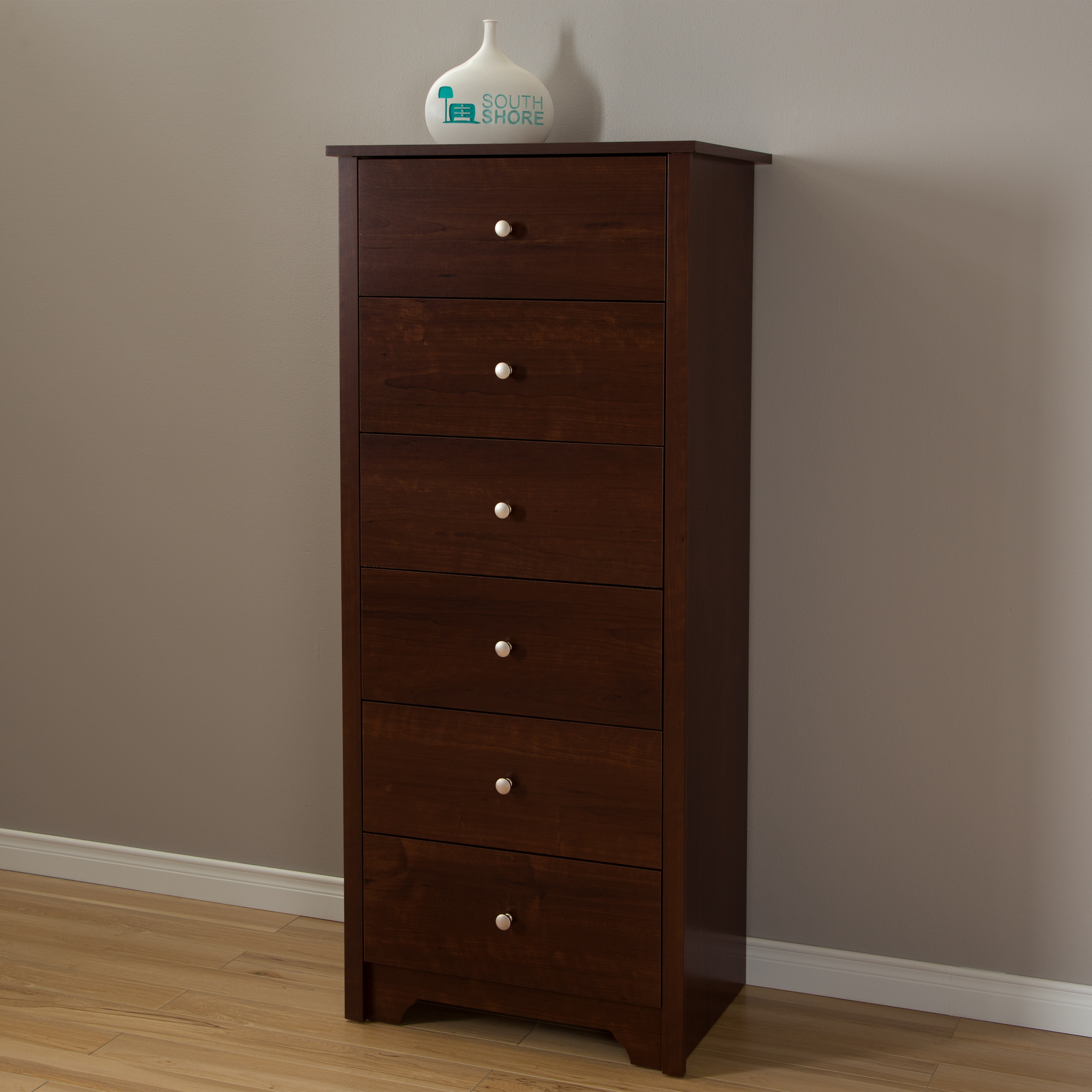 South Shore Vito 6 Drawer Chest Sumptuous Cherry Home